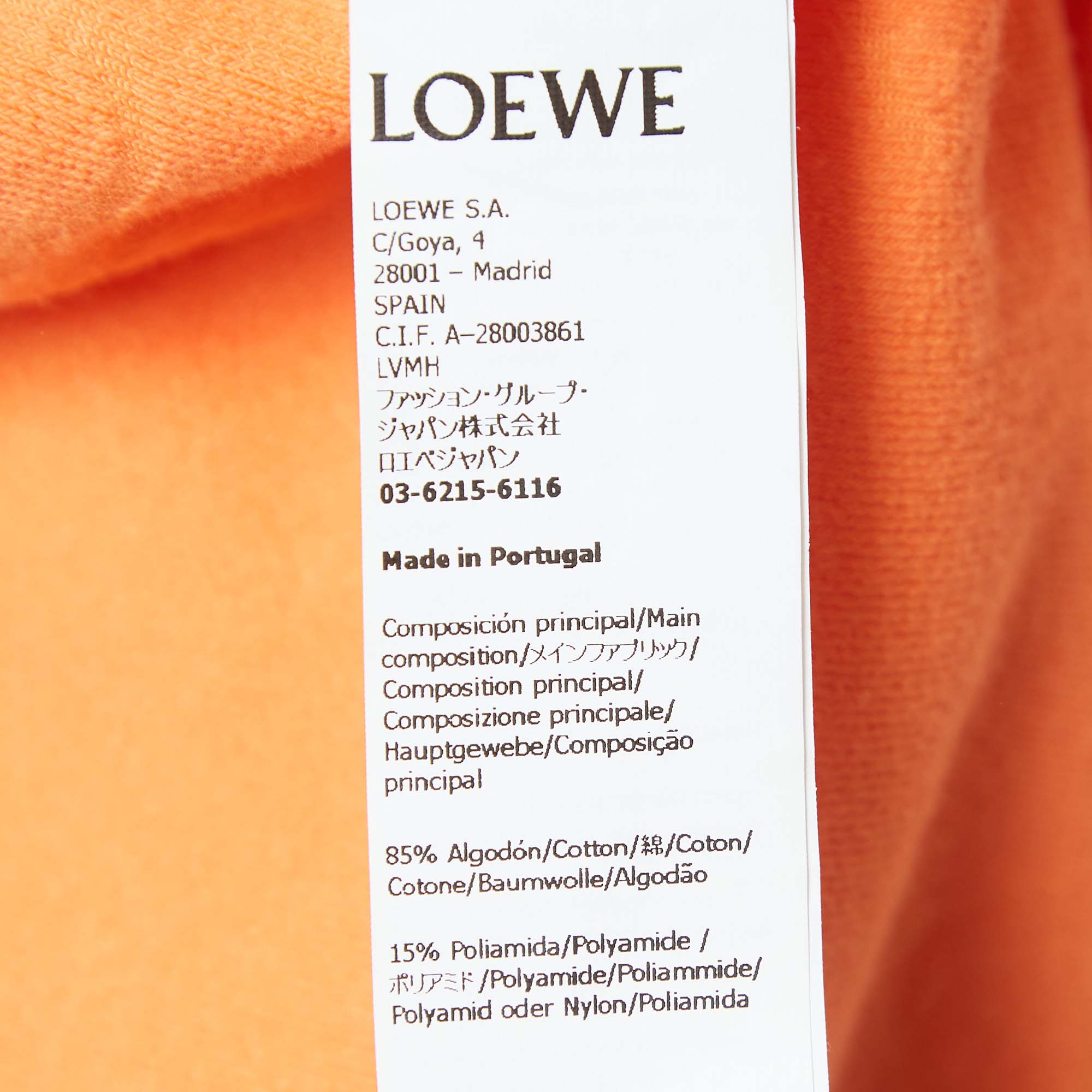 Loewe X Paula Ibiza Orange Anagram Terry Cotton Shirt & Shorts Set M