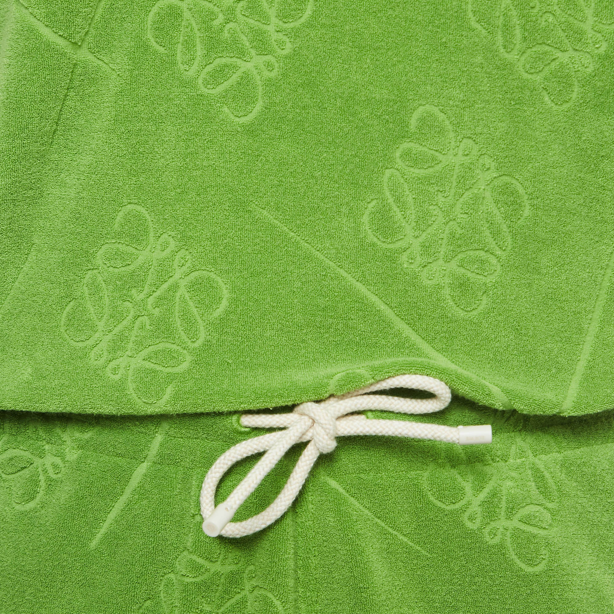 Loewe X Paula Ibiza Green Anagram Terry Cotton Shirt & Shorts Set M