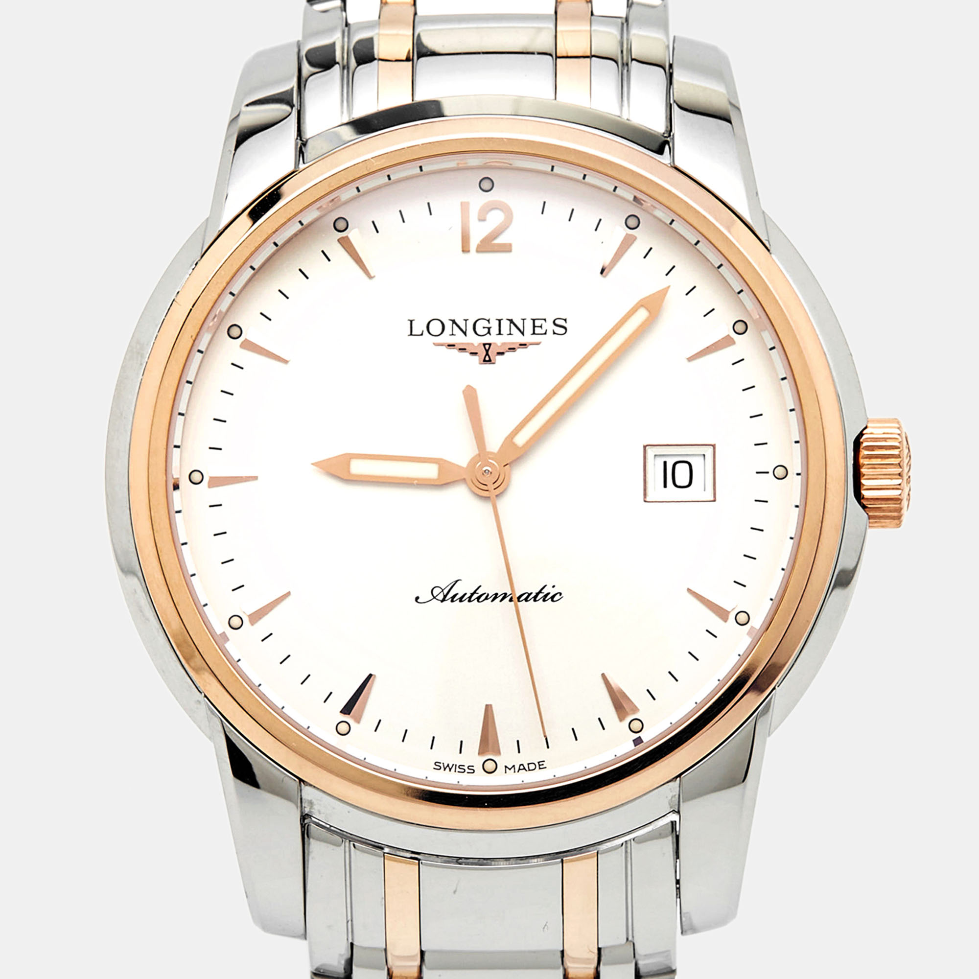 Longines SIlver 18K Rose Gold Stainless Steel Saint-Imier Collection L2.766.5.79.7 Men's Wristwatch 41 Mm