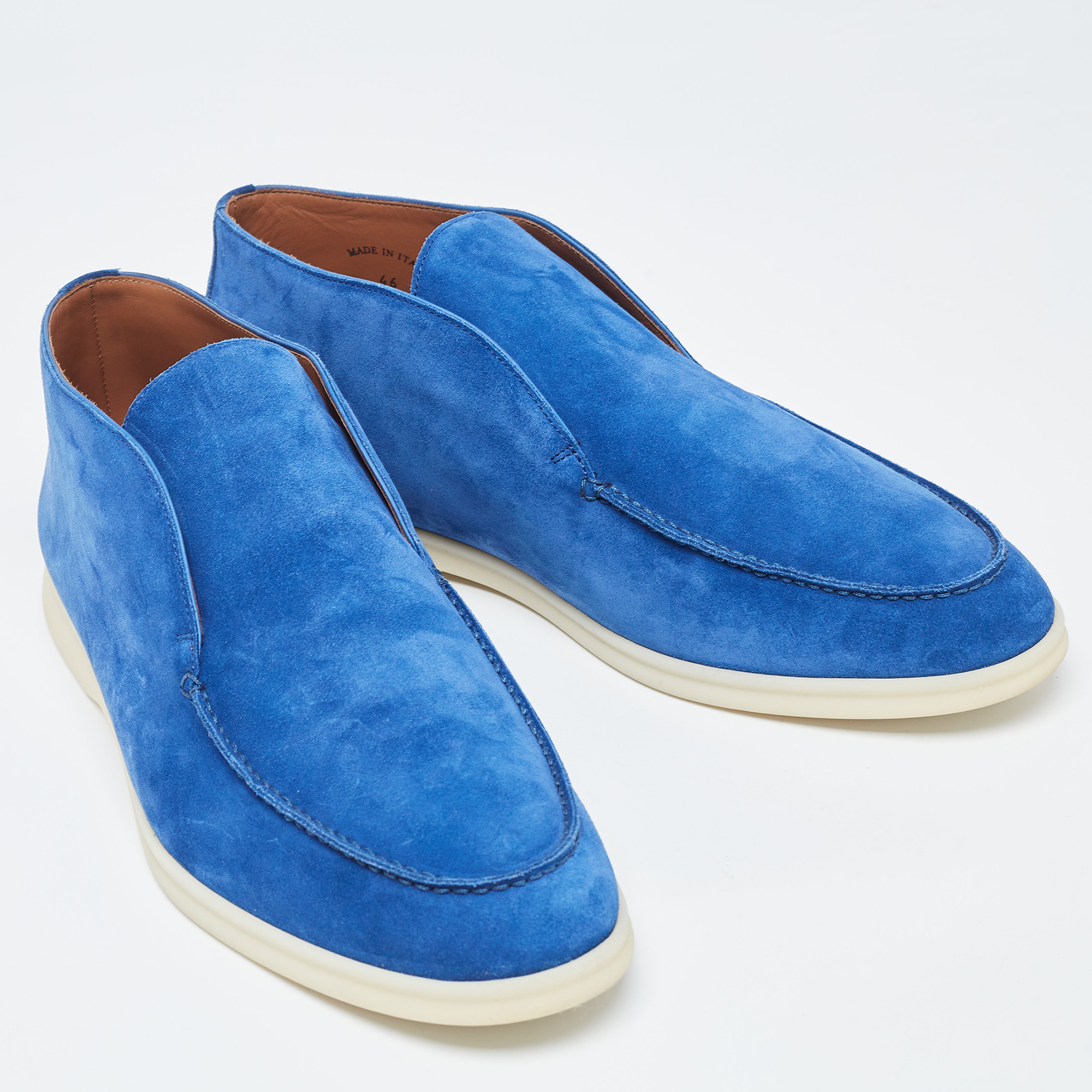 Loro Piana Blue Suede Chukka Boots Size 46