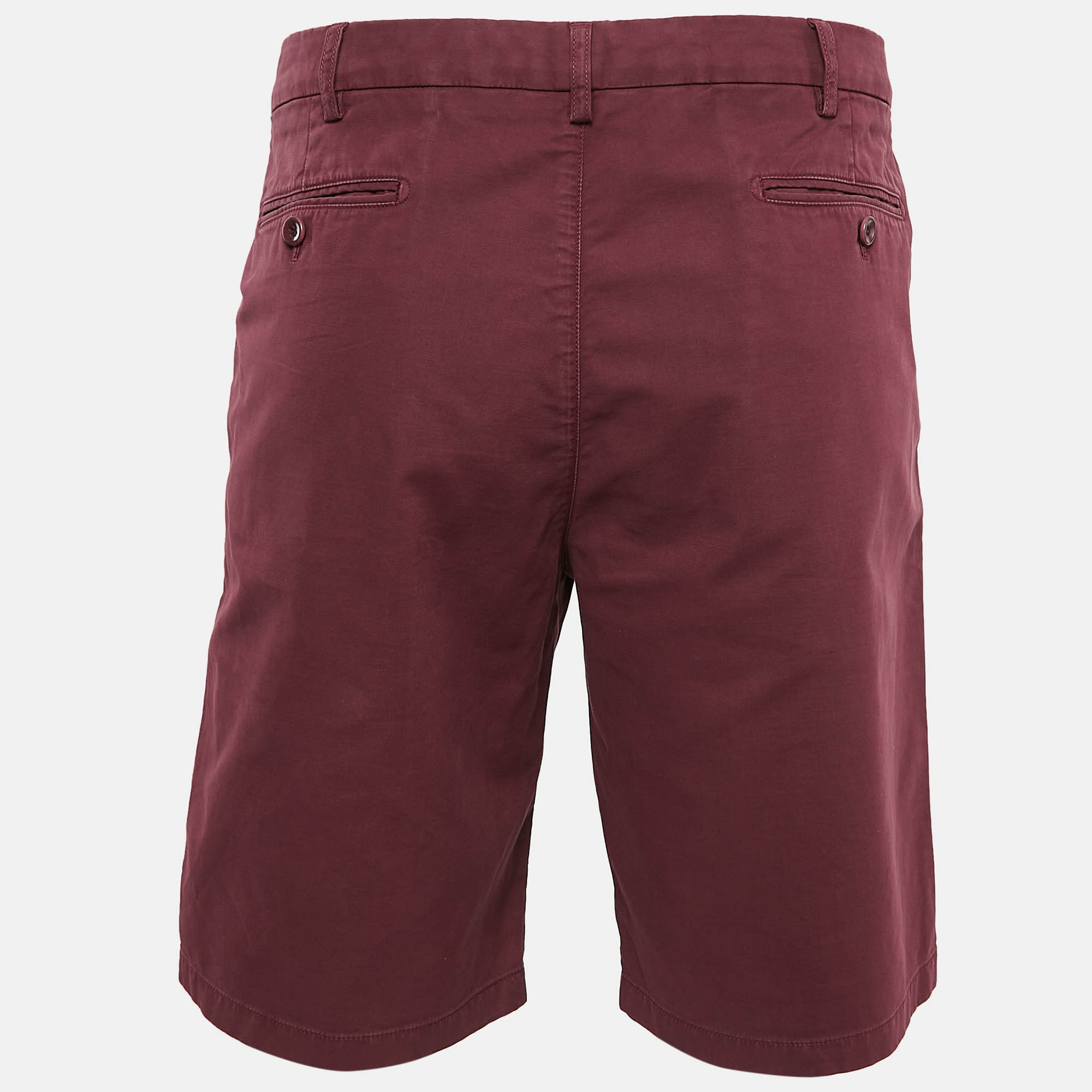 Loro Piana Burgundy Cotton Chino Shorts XXL