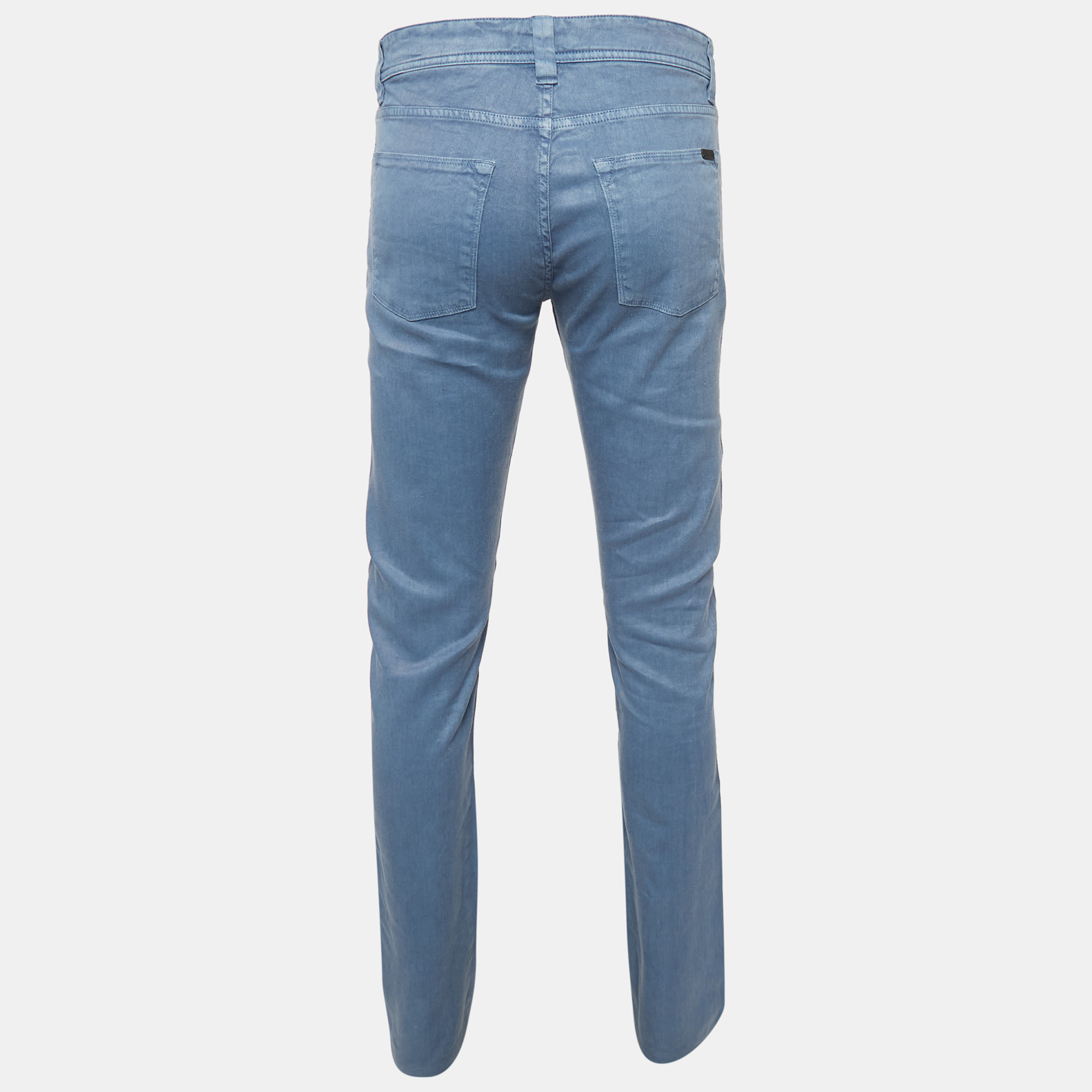 Loro Piana Blue Linen Blend Slim Fit Pants S