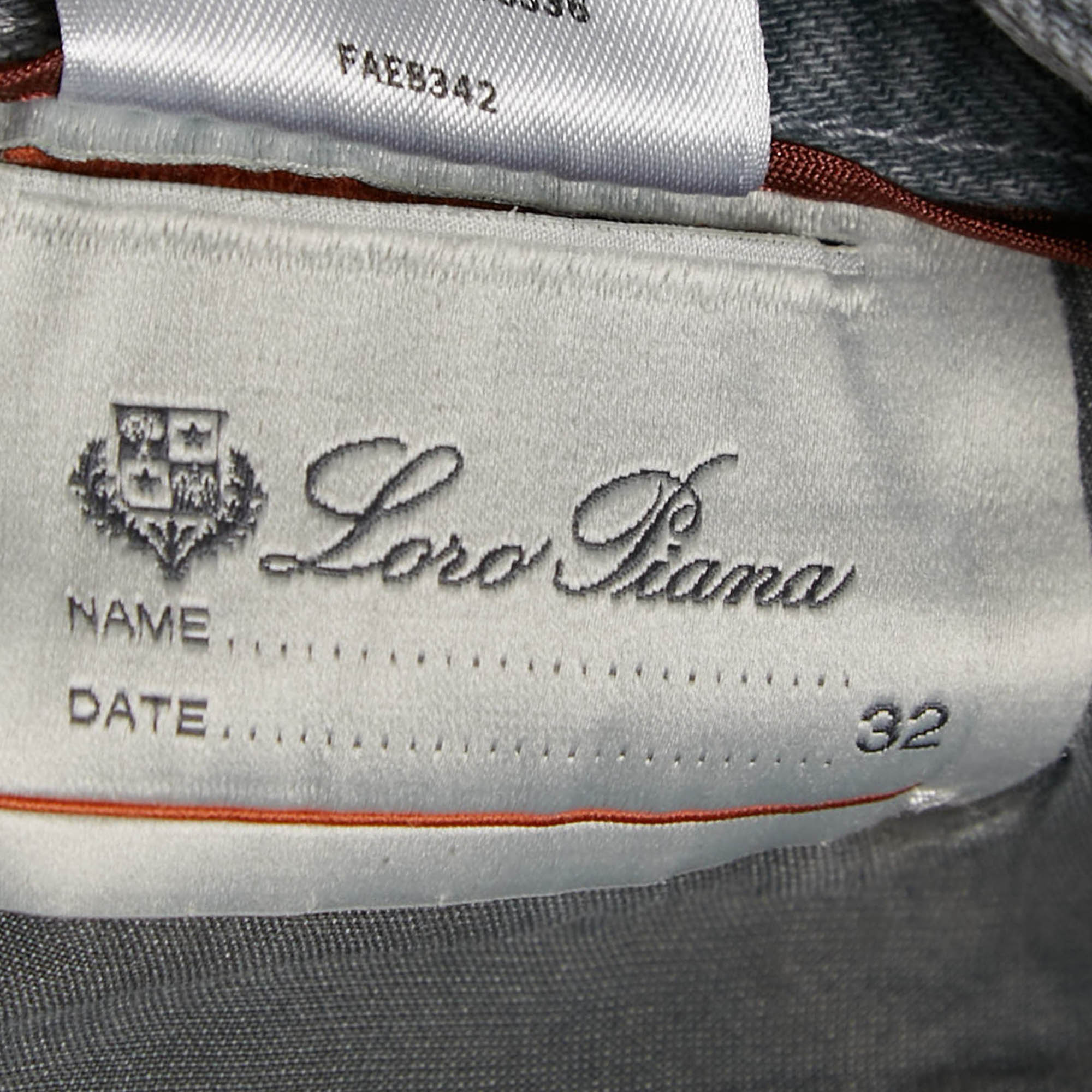 Loro Piana Grey Denim 5 Tasche Slim Jeans S Waist 32