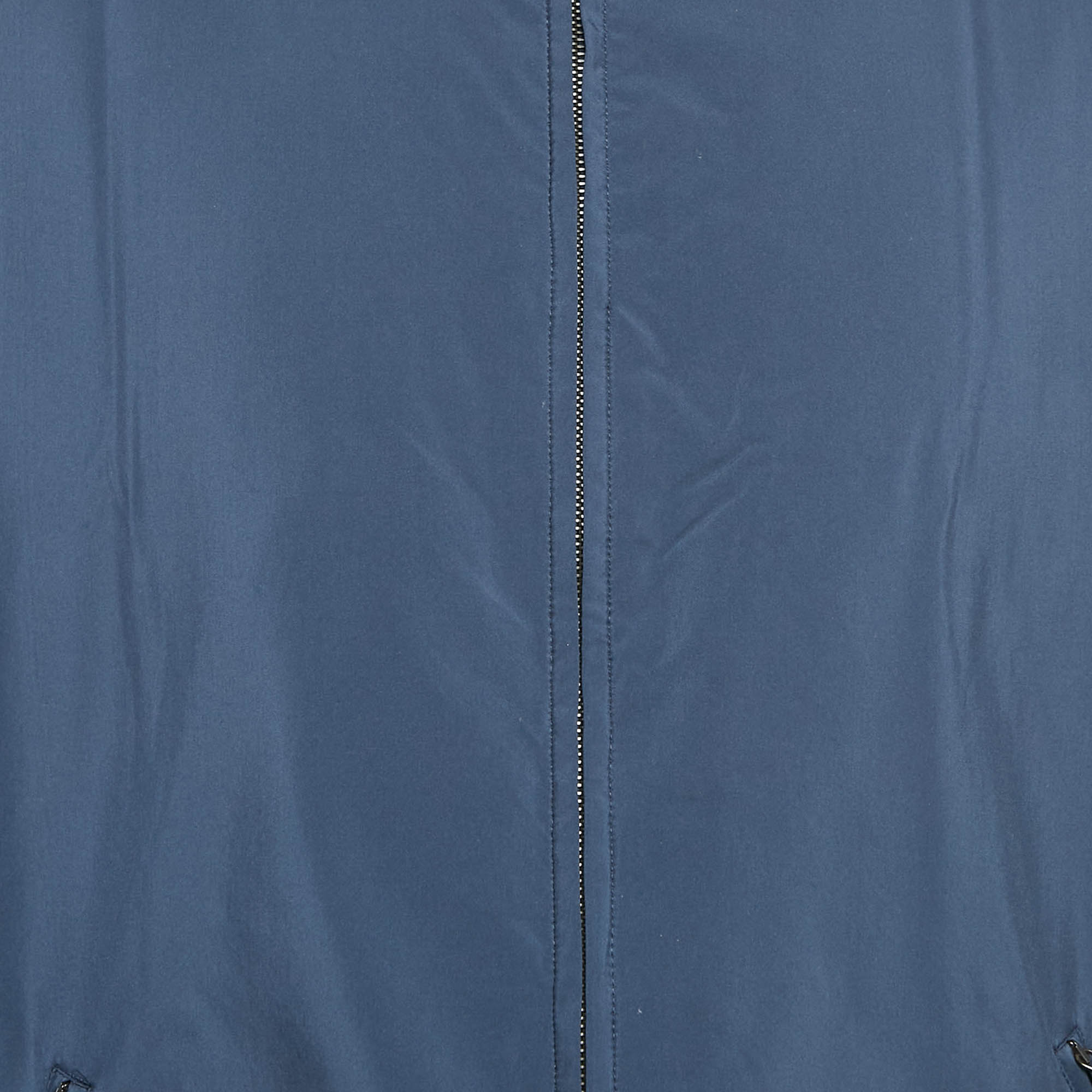 Loro Piana Navy Blue Synthetic Zip-Up Vest XXXL