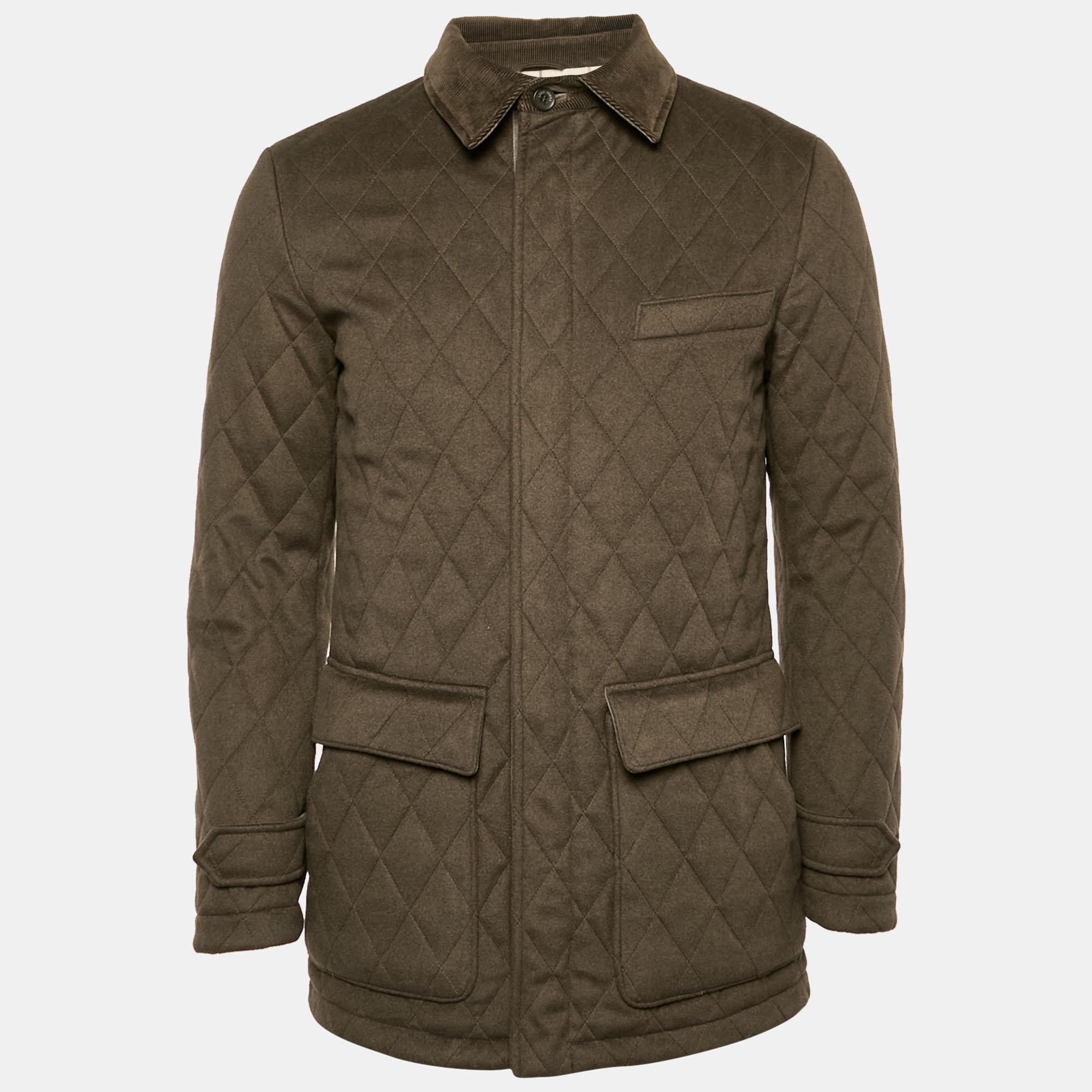 Loro Piana Khaki Brown Cashmere Quilted Storm System Jacket XS
Loro Piana Khaki Brown Cashmere Quilted Storm System Jacket XS