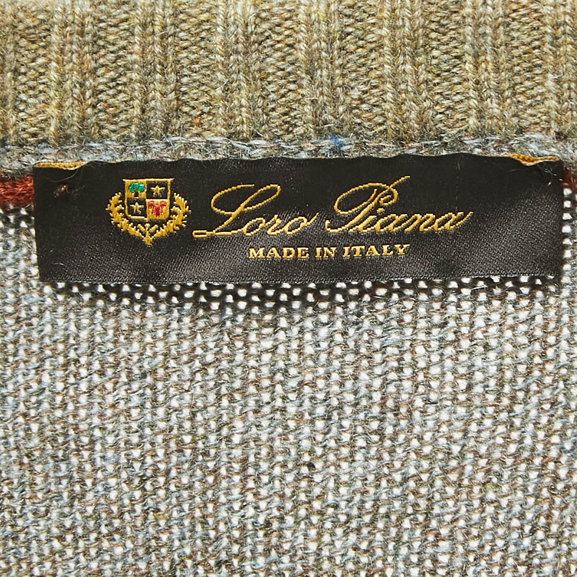 Loro Piana Brown/Grey Cashmere Sleeveless Sweater XL
