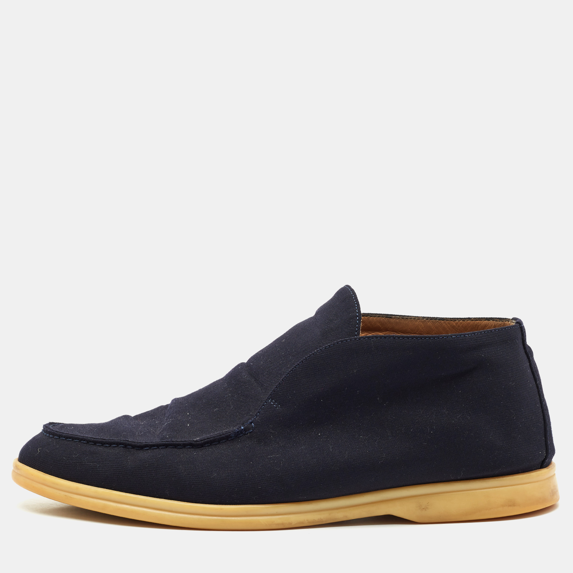 Loro Piana Navy Blue Fabric Open Walk Slip On Ankle Boots Size
Loro Piana Navy Blue Fabric Open Walk Slip On Ankle Boots Size