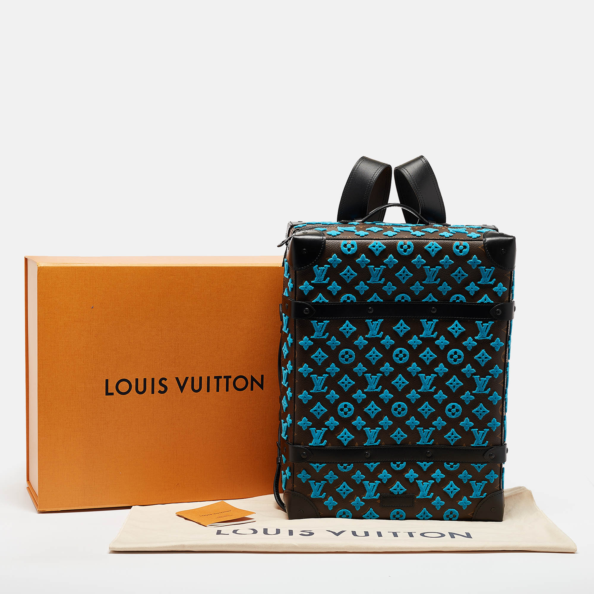 Louis Vuitton Turquoise Monogram Tuffetage Soft Trunk PM Backpack