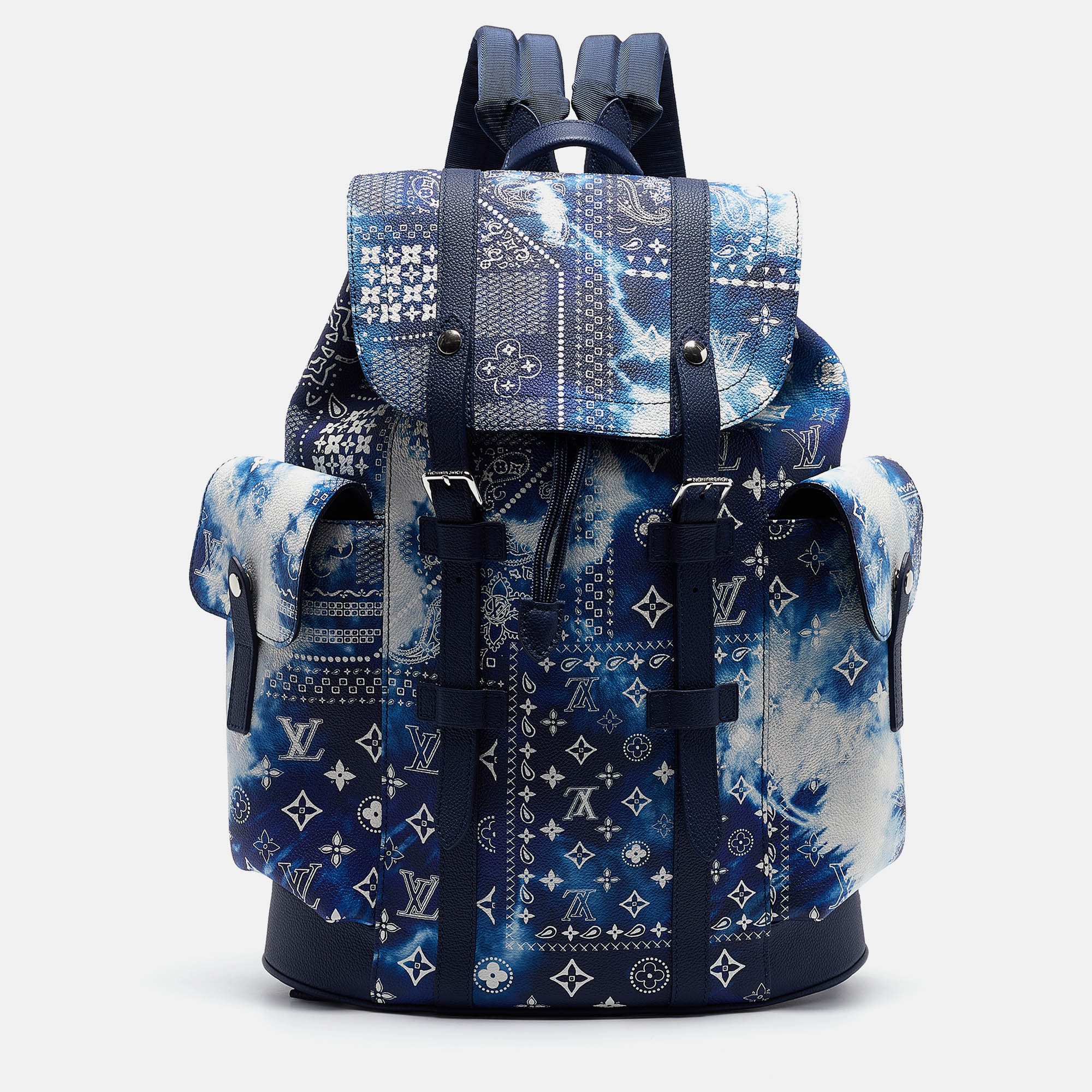 Louis vuitton blue bandana canvas limited edition christopher mm backpack