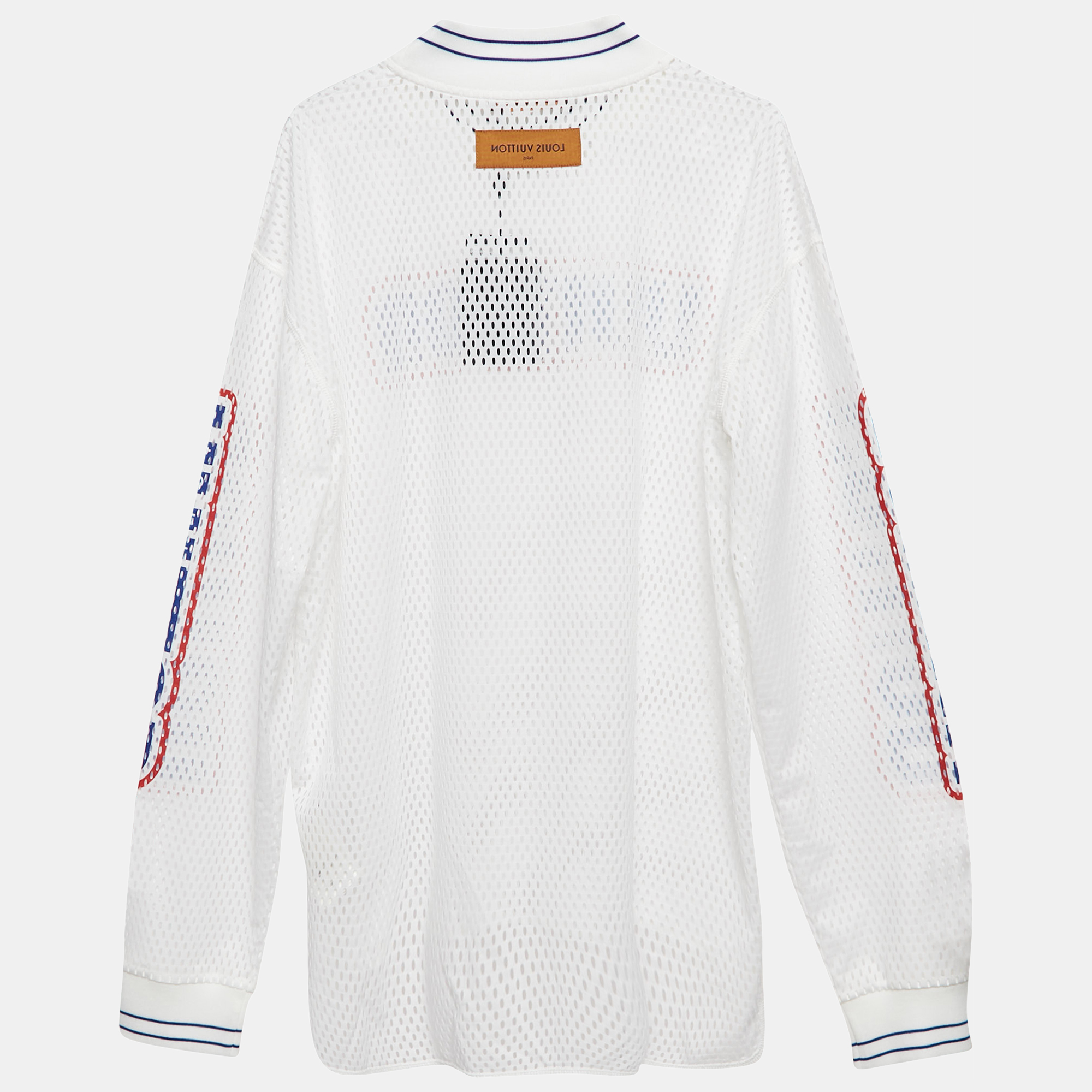 Louis Vuitton White LV Graphic Mesh Long Sleeve T-Shirt XL