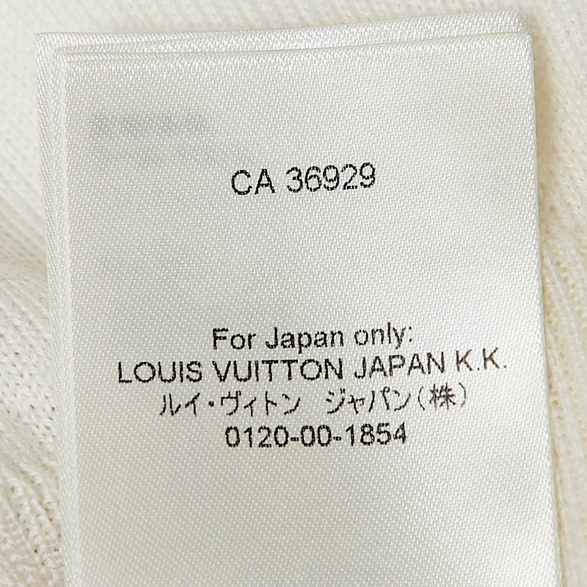 Louis Vuitton Cream Thistle Intarsia Wool Knit Pullover M