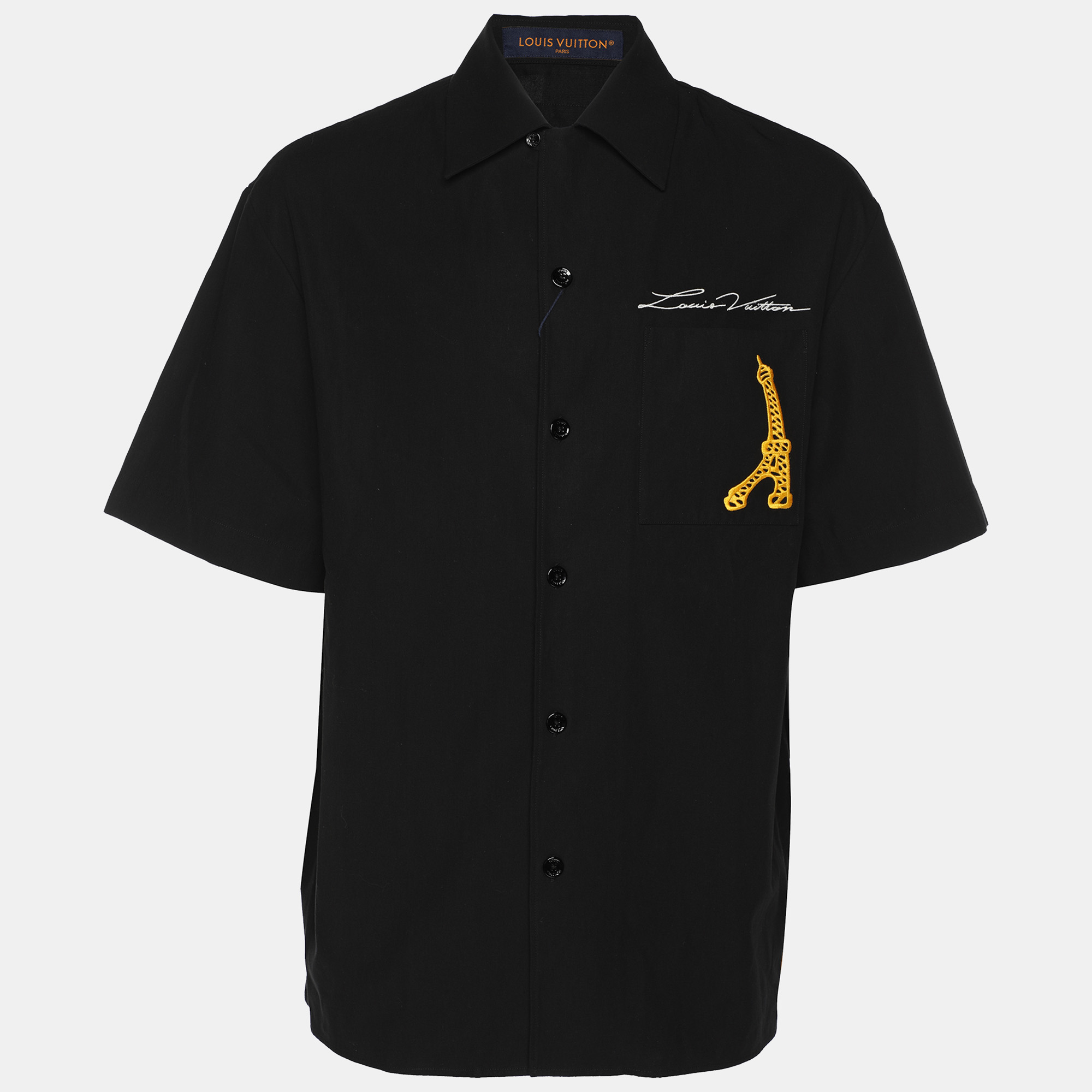 Louis Vuitton Black Cotton Pont Neuf Open Collar Short Sleeved Shirt M
Louis Vuitton Black Cotton Pont Neuf Open Collar Short Sleeved Shirt M