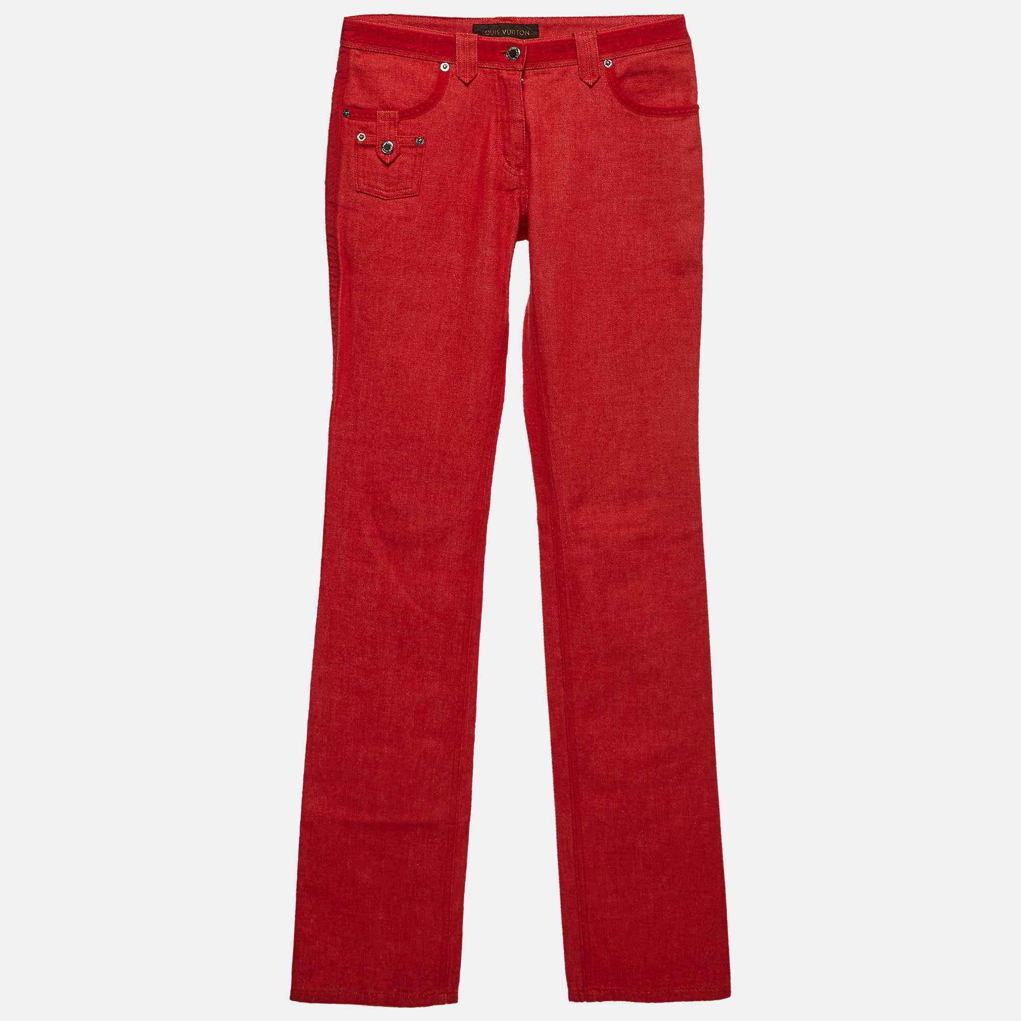Louis Vuitton Red Denim Jeans S Waist 30