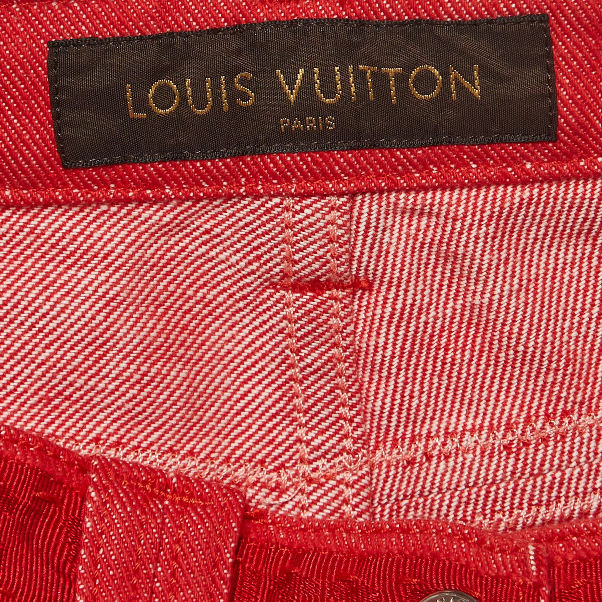 Louis Vuitton Red Denim Jeans S Waist 30