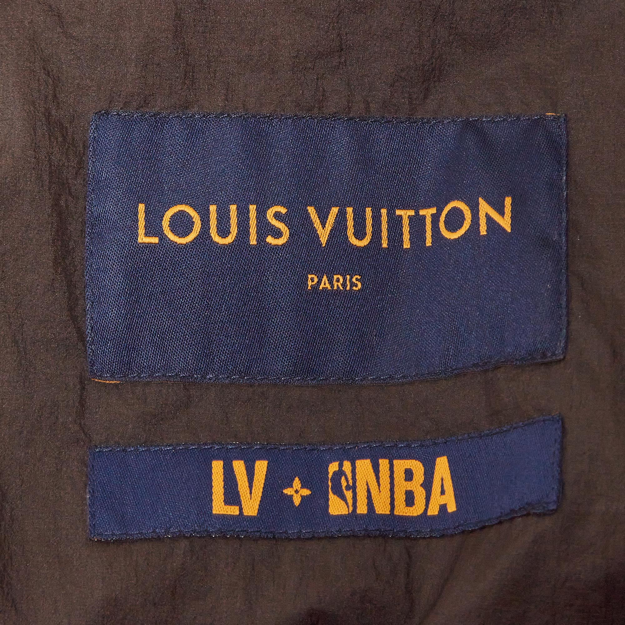 Louis Vuitton X NBA Multicolor Letters Print Nylon Hooded Jacket XXL