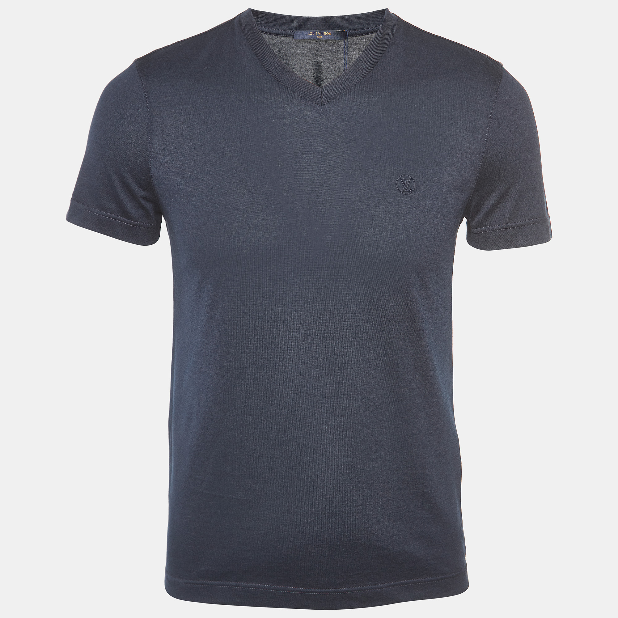 Louis vuitton navy blue cotton v-neck t-shirt xs