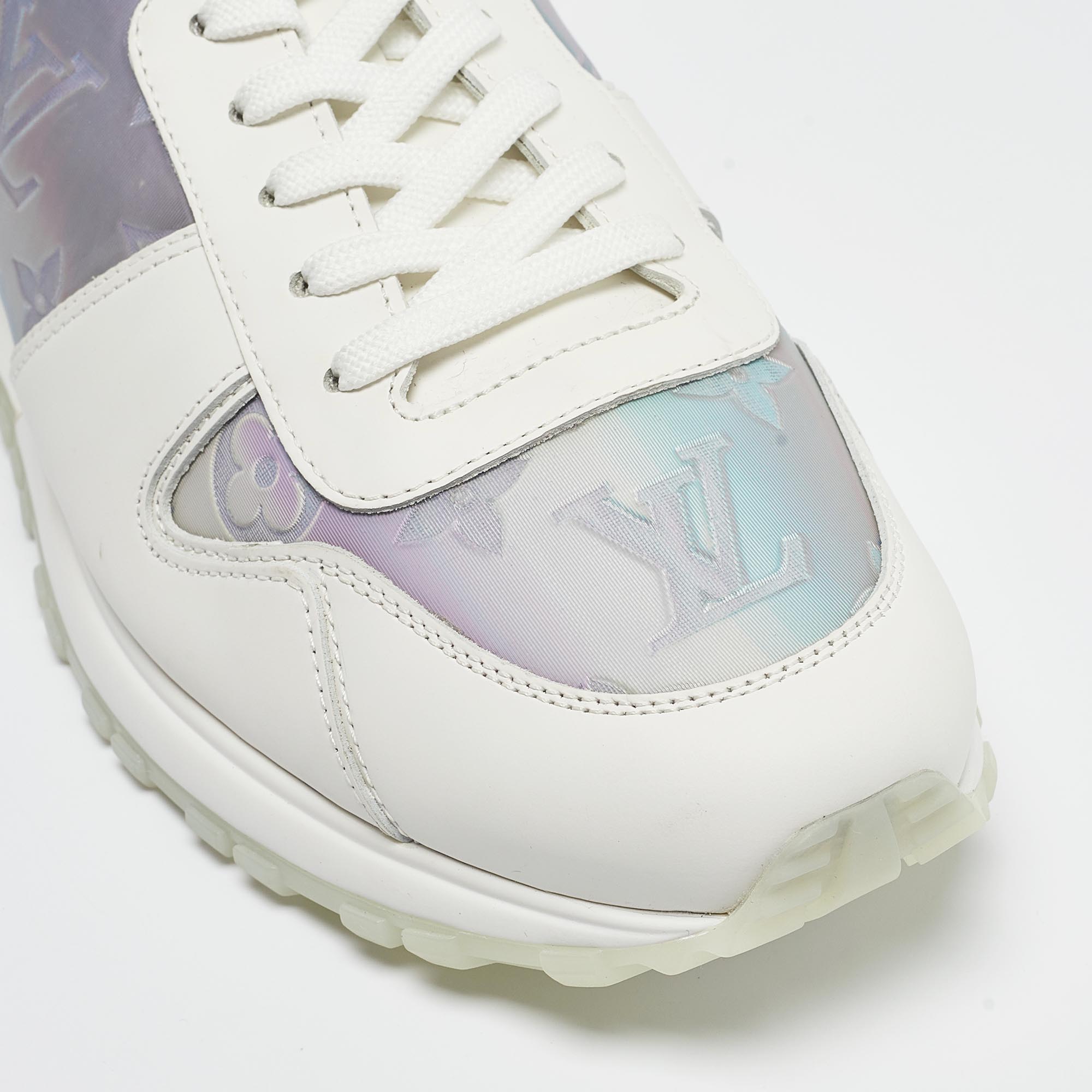 Louis Vuitton White/Iridescent Leather And PVC Run Away Sneakers Size 39