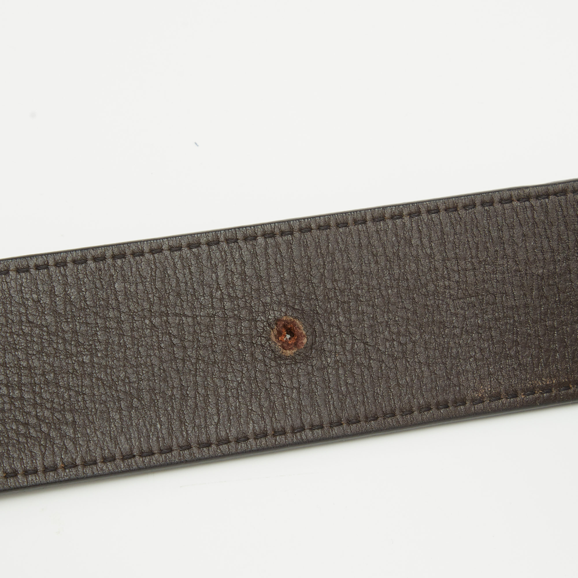 Louis Vuitton Dark Brown Leather LV Initiales Belt 100CM