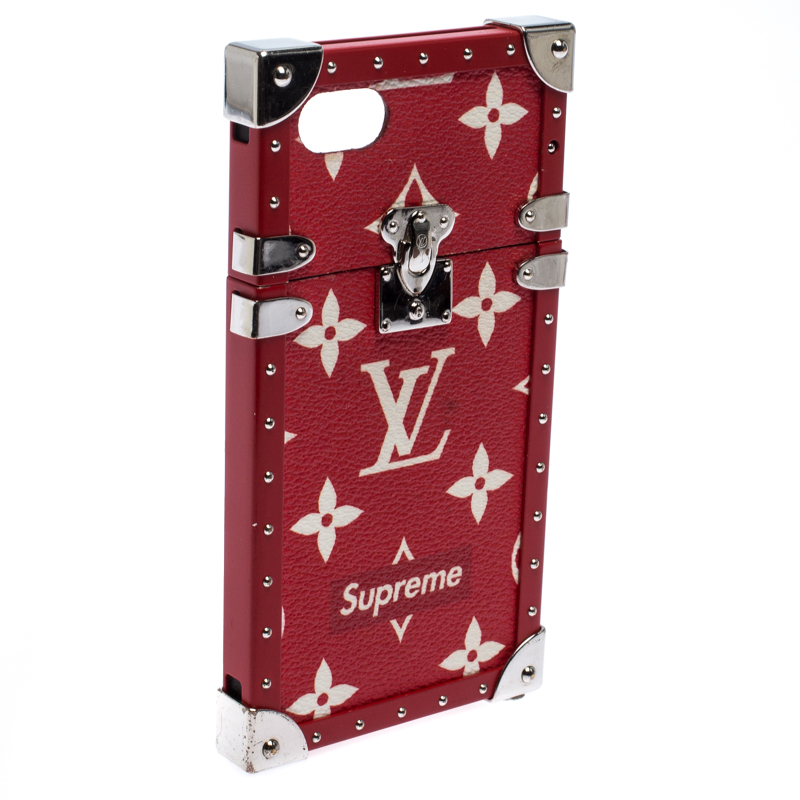 vil gøre Mechanics Nikke Louis Vuitton x Supreme Monogram Eye Trunk iPhone 7 Plus Case, Red - buy at  the price of $382.00 in theluxurycloset.com | imall.com