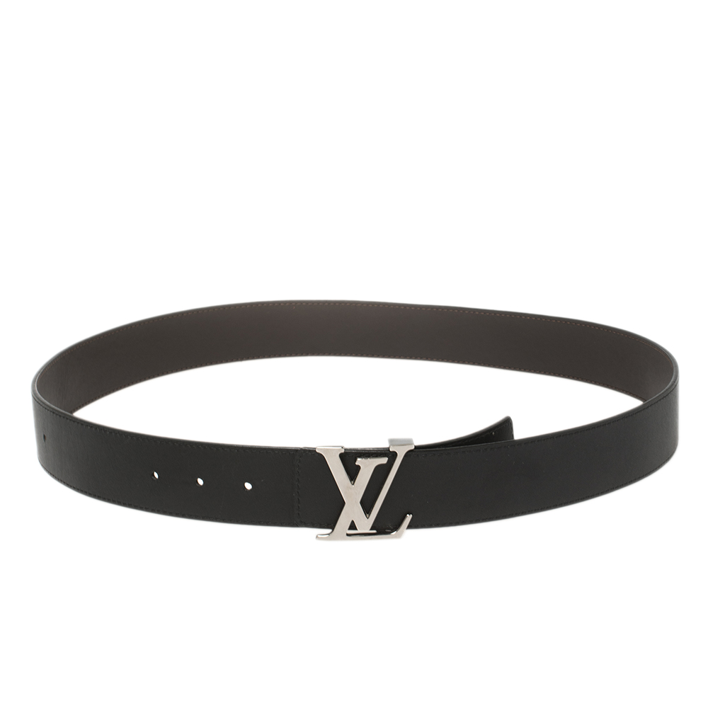 Louis Vuitton Black/Brown Leather Reversible Initiales Belt Size 100CM