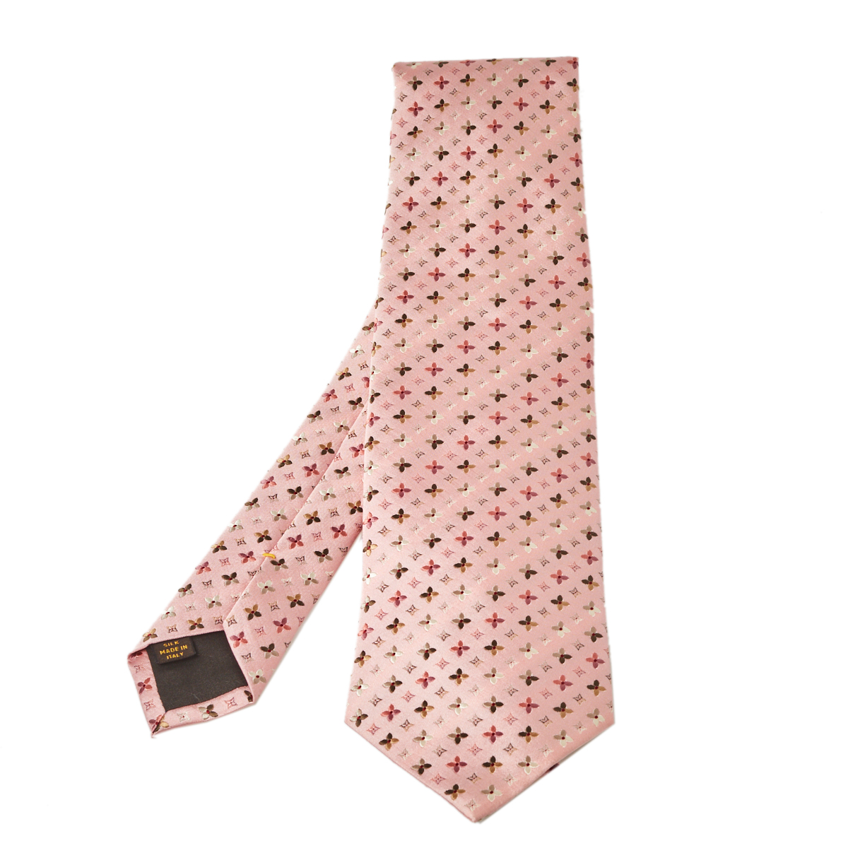 Louis Vuitton Pink Monogram Jacquard Silk Tie