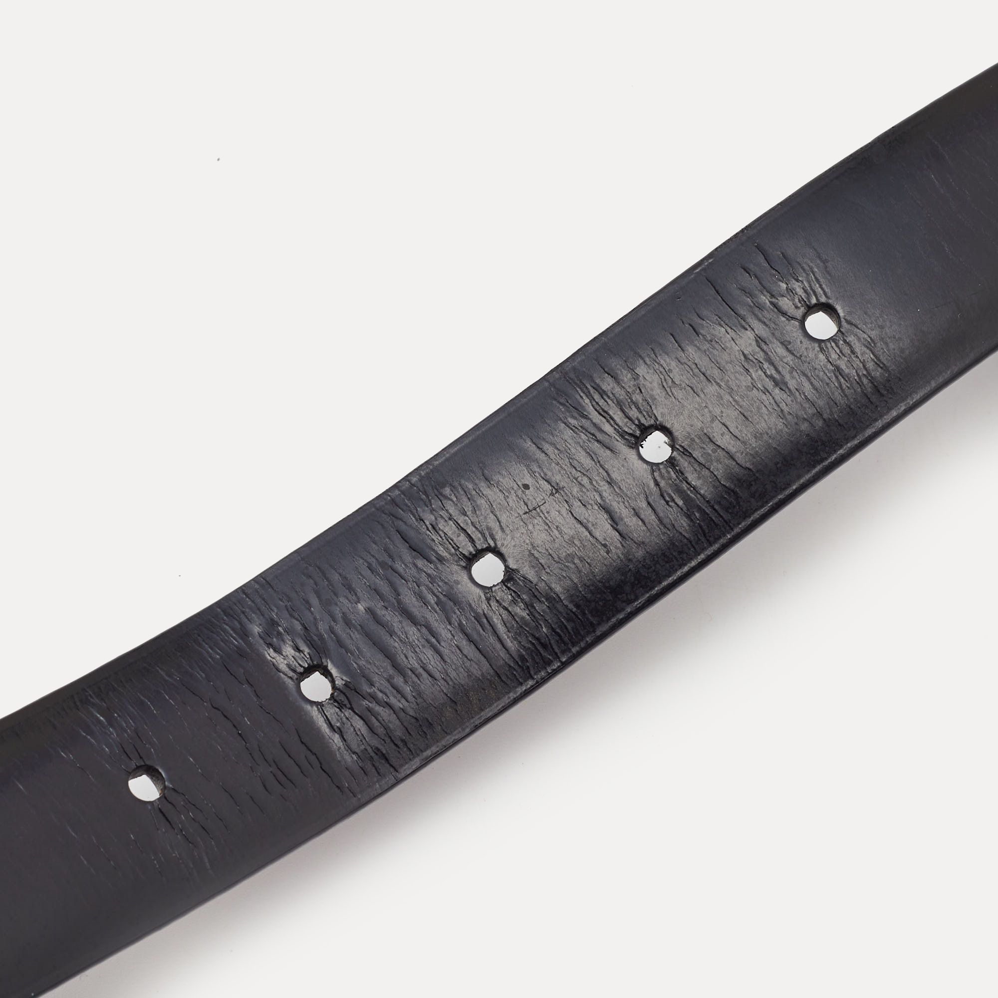 Louis Vuitton Black Leather Neogram Belt 90CM