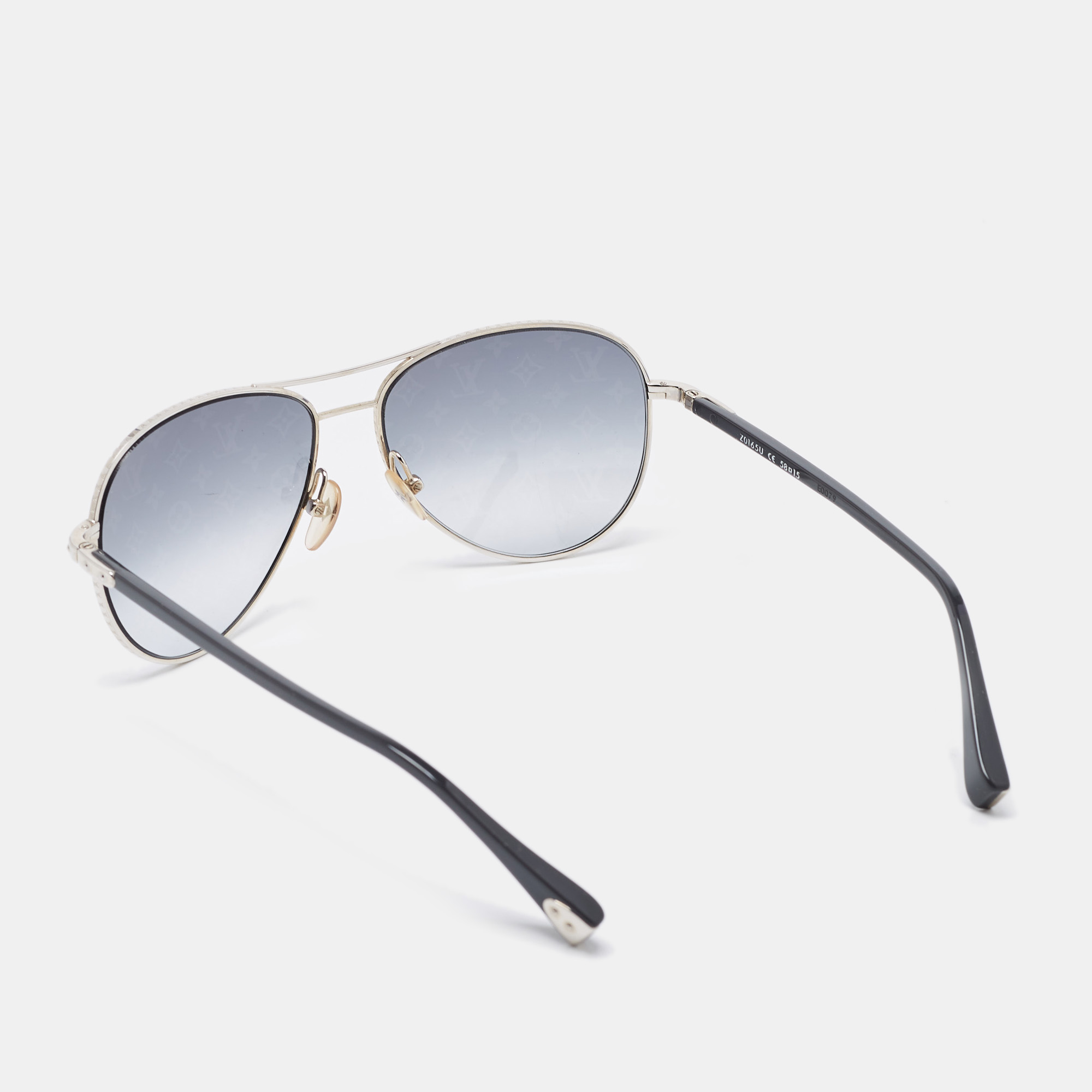 Louis Vuitton Black/Silver Gradient Z0165U Monogram Aviator Sunglasses