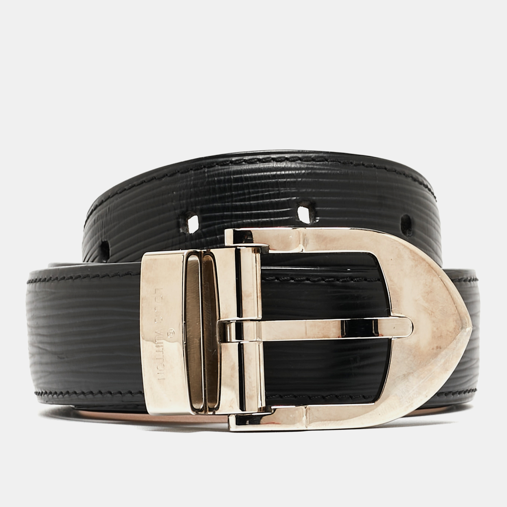Louis Vuitton Black Epi Leather Ceinture Belt 90CM