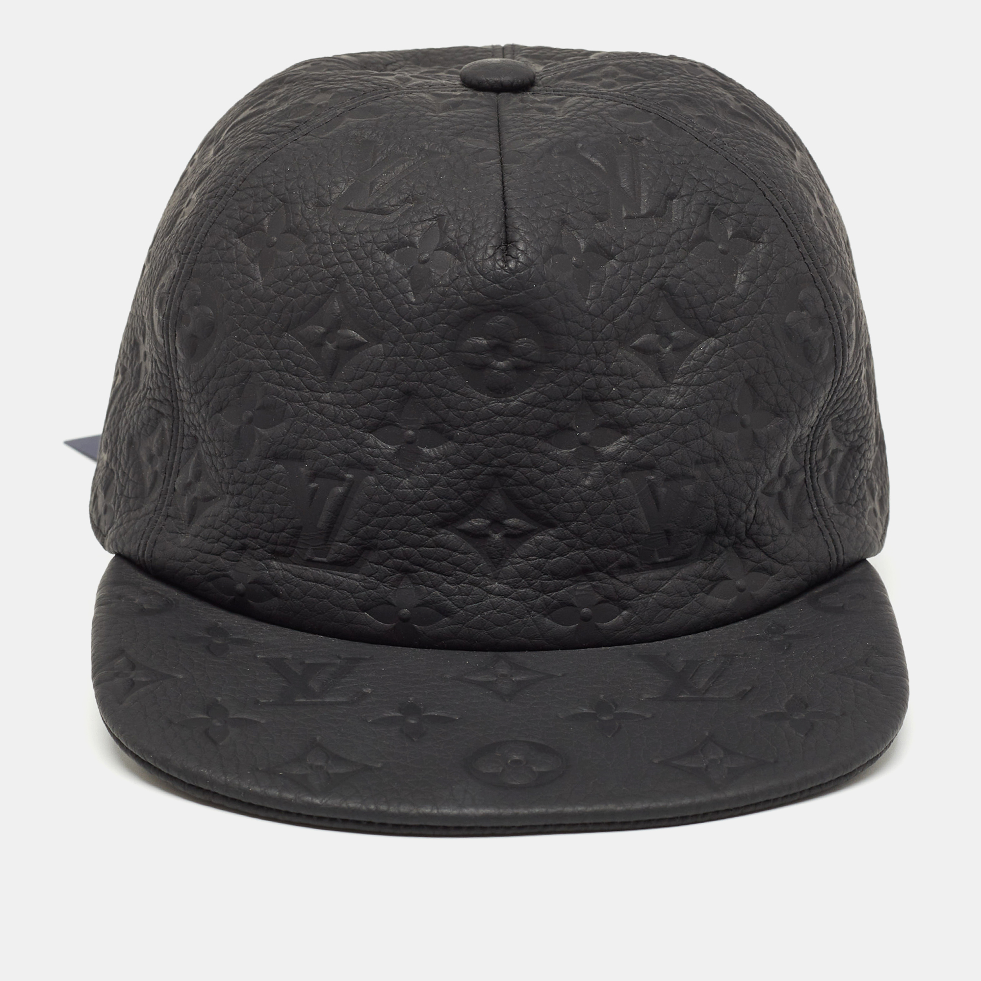 Louis Vuitton Black Casquette Monogram Quill Baseball Cap One Size