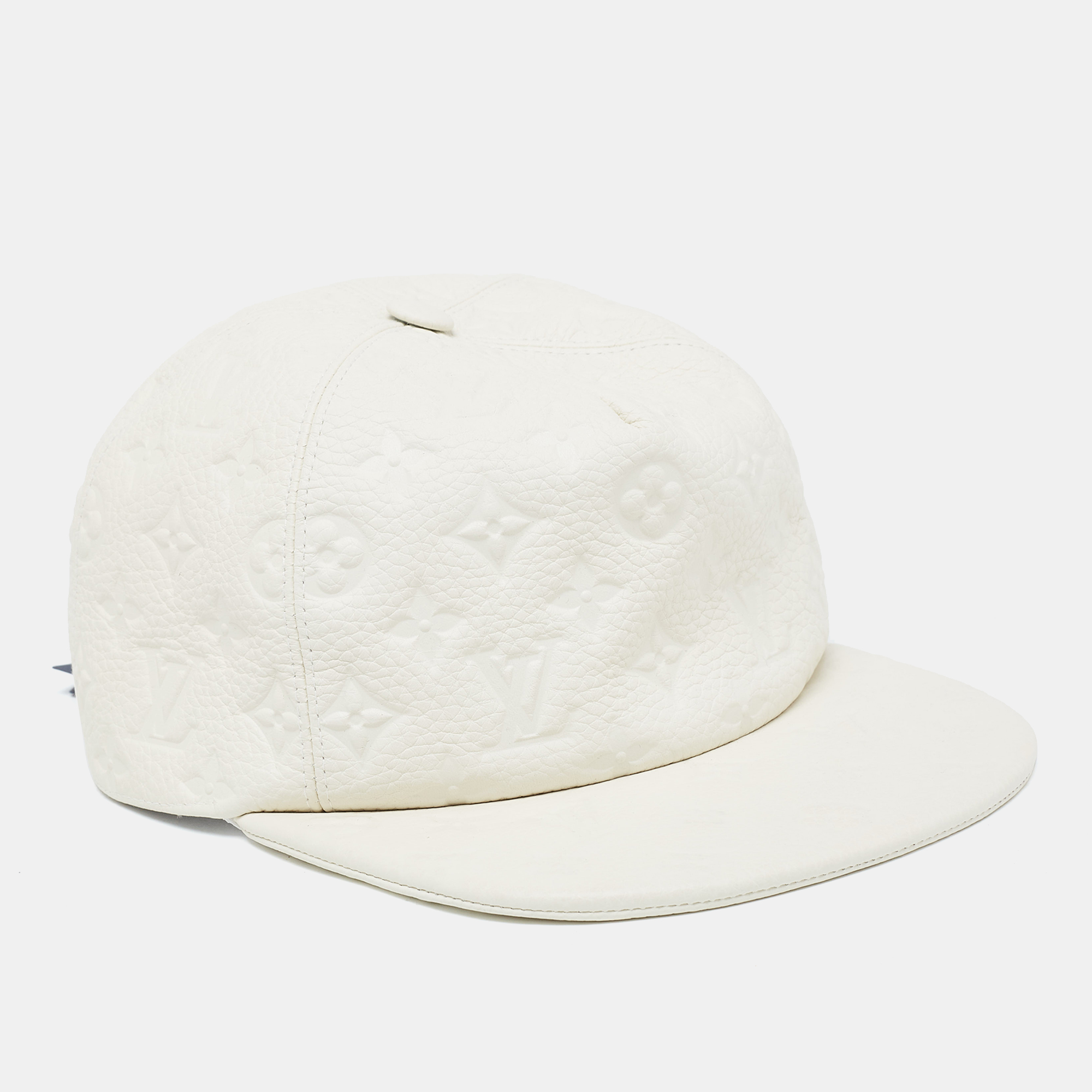 Louis vuitton x virgil abloh limited edition white casquette monogram quill baseball cap one size