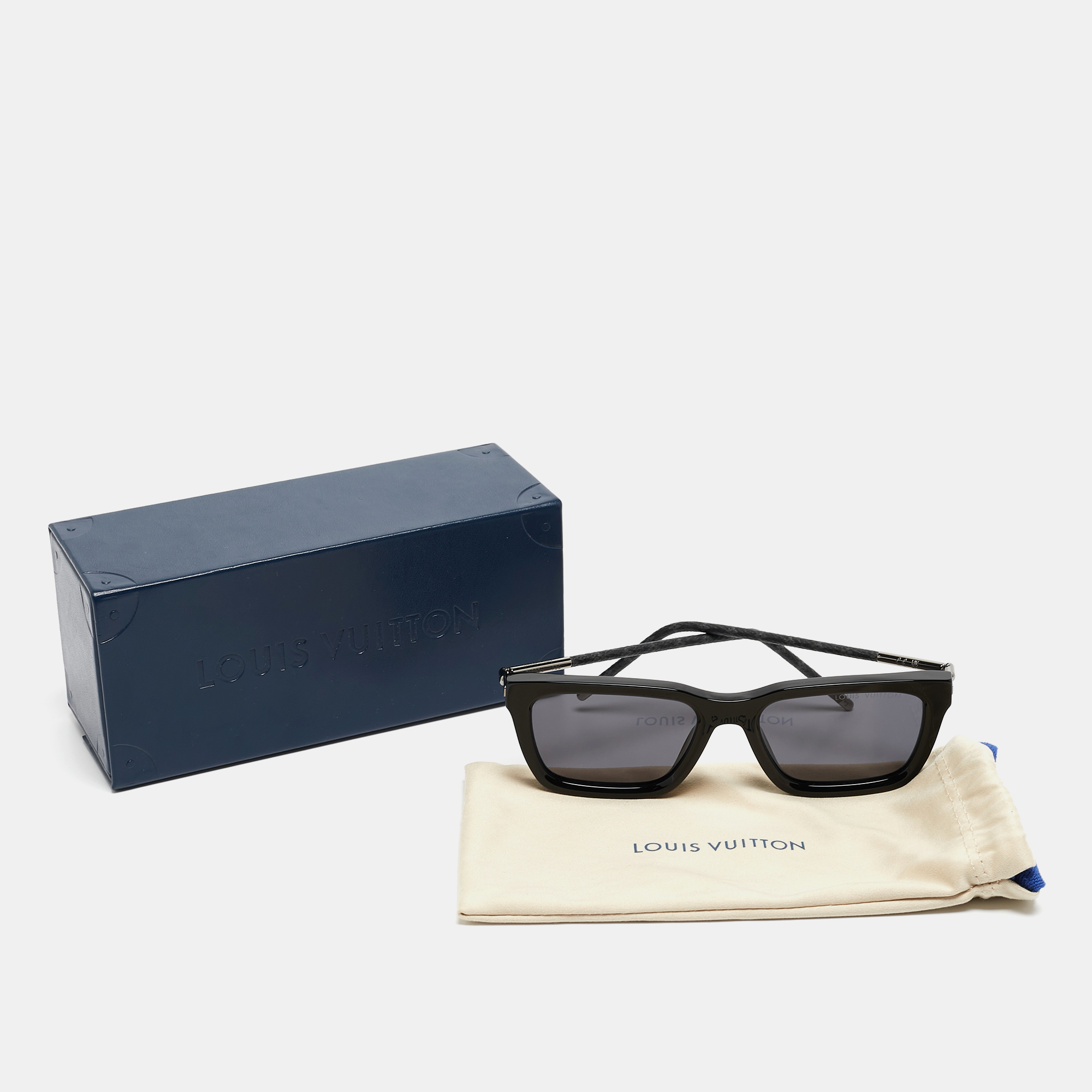 Louis Vuitton Black Z1830U Monogram Blaze Square Sunglasses