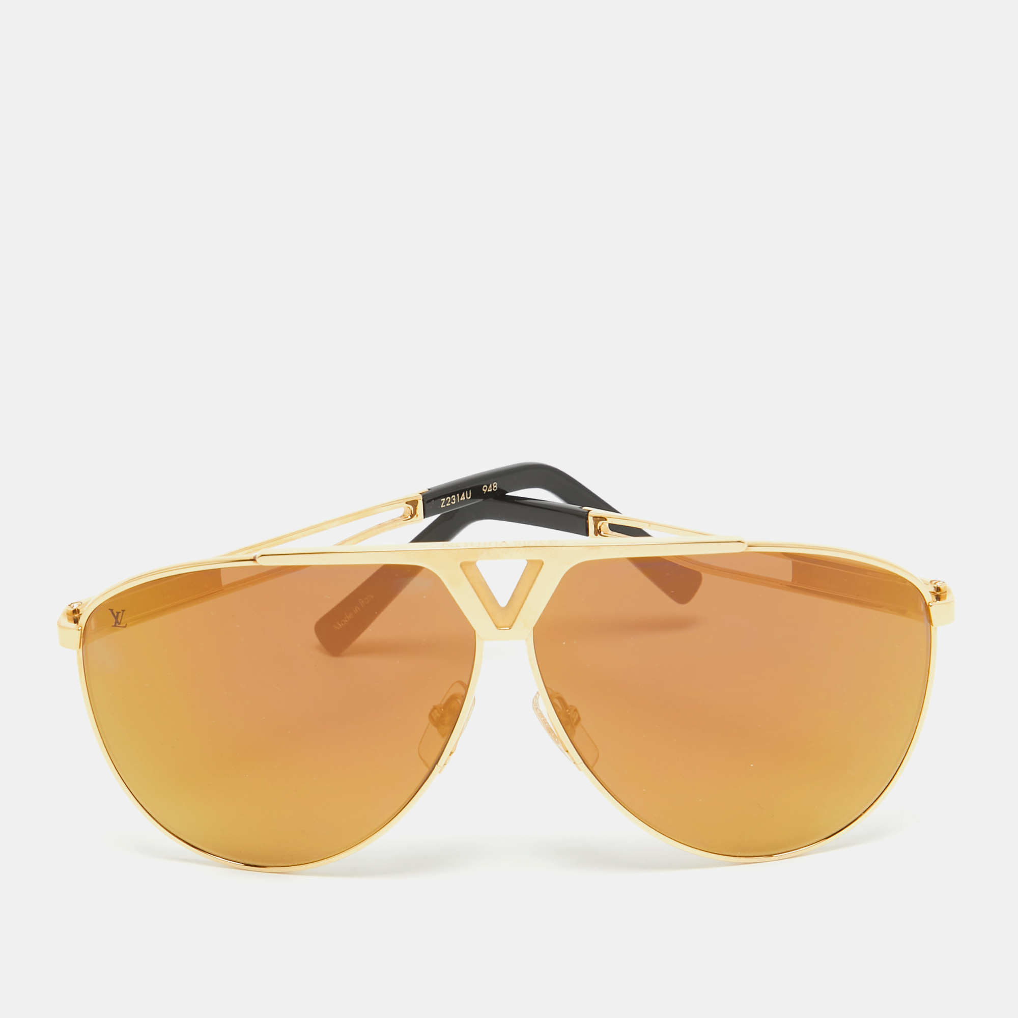 Louis vuitton gold mirrored  z2314u tonca aviator sunglasses