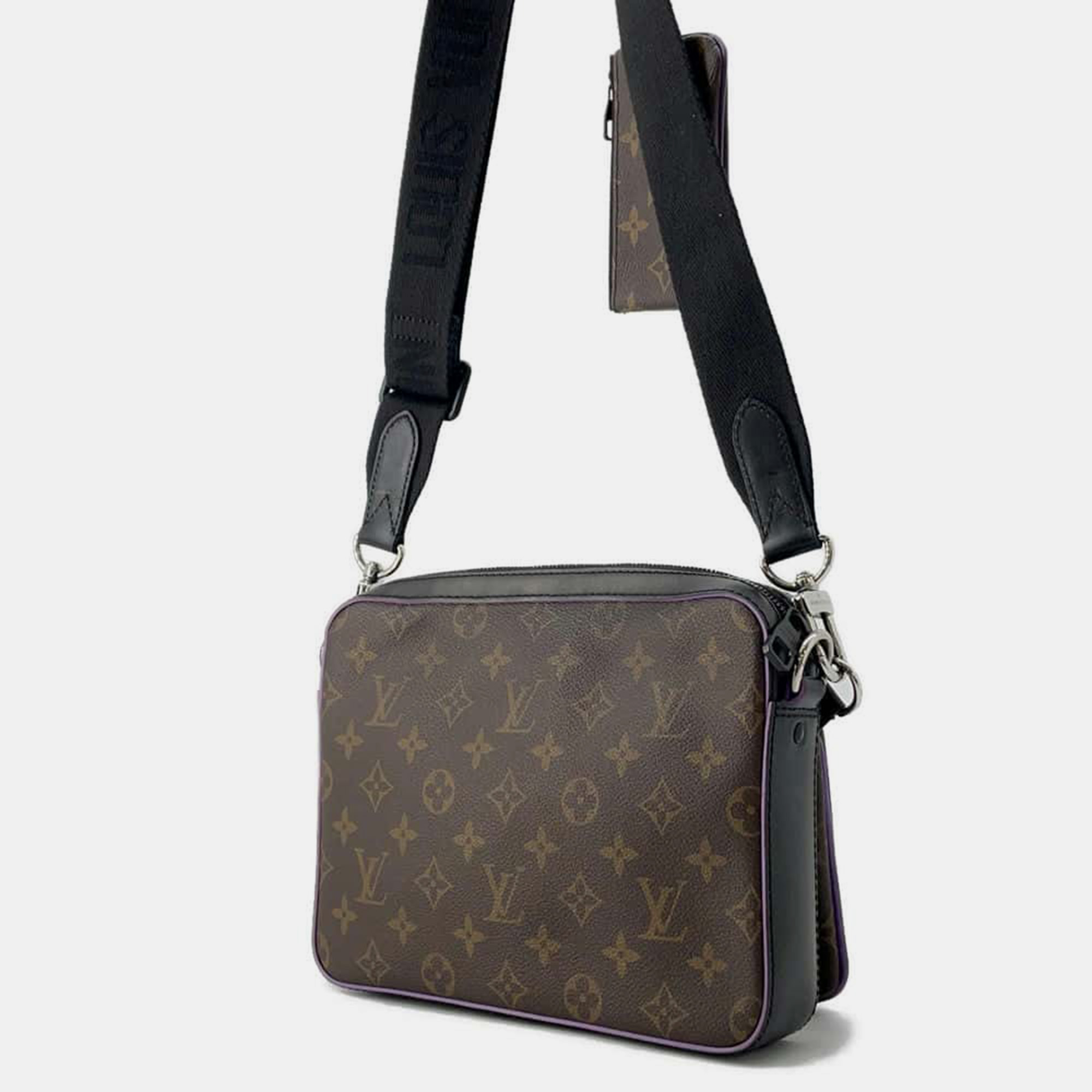 Louis Vuitton Noir Monogram Macassar Canvas Trio Messenger Bag