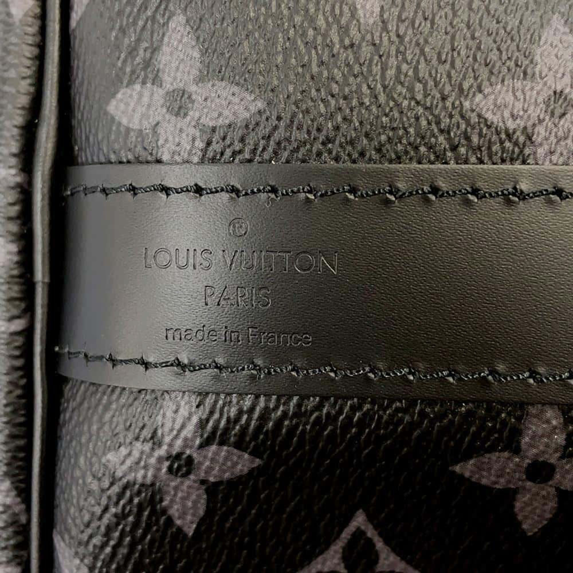 Louis Vuitton Noir Monogram Eclipse Keepall Bandouliere Size 55