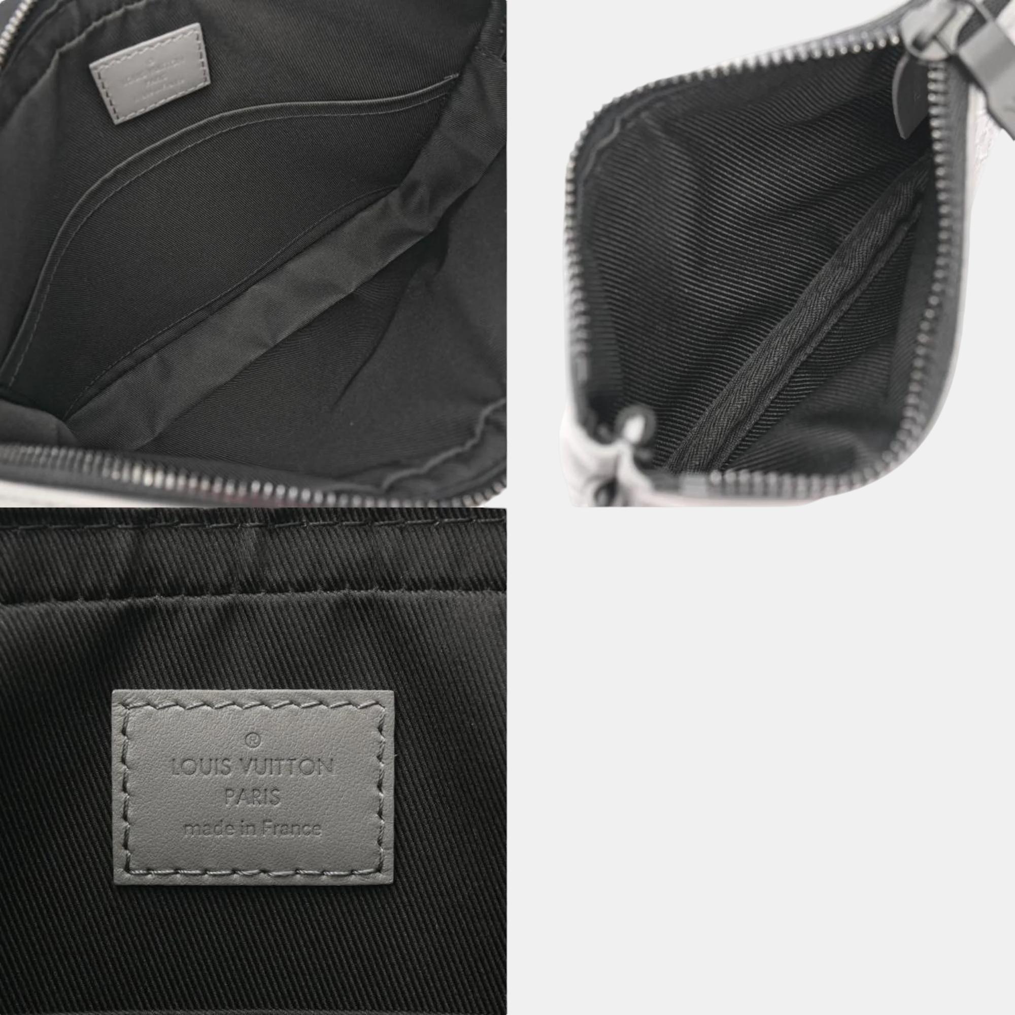 Louis Vuitton Monogram Shadow Duo Grey Leather Shoulder Bag