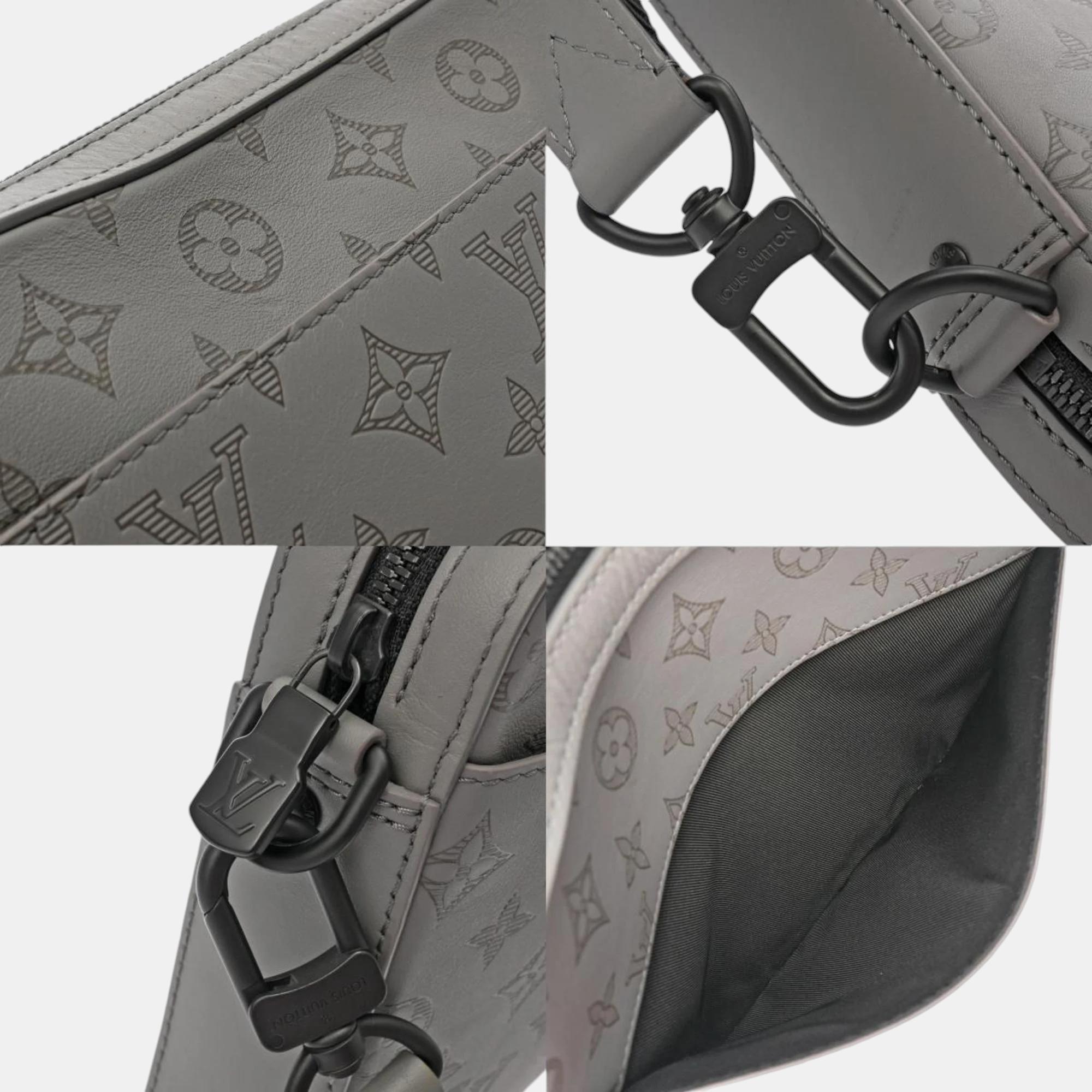 Louis Vuitton Monogram Shadow Duo Grey Leather Shoulder Bag