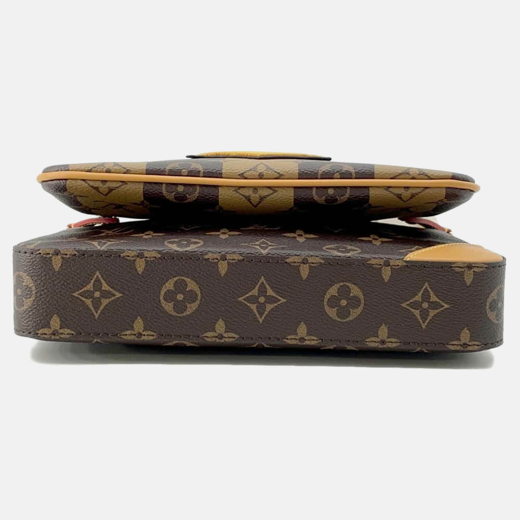 Louis Vuitton Brown Monogram Stripe LV Squared Trio Messenger