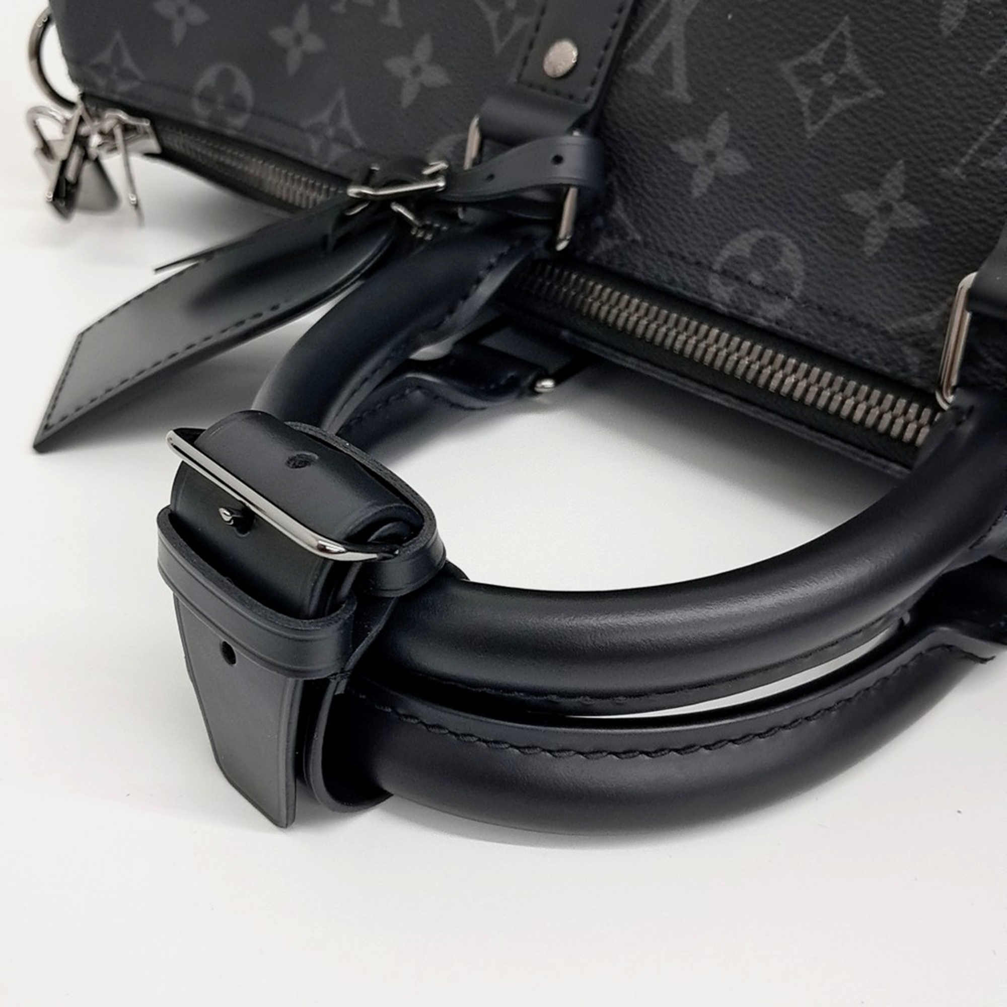 Louis Vuitton Black Grey PVC Eclipse Bandouliere Keepall 45 Bag