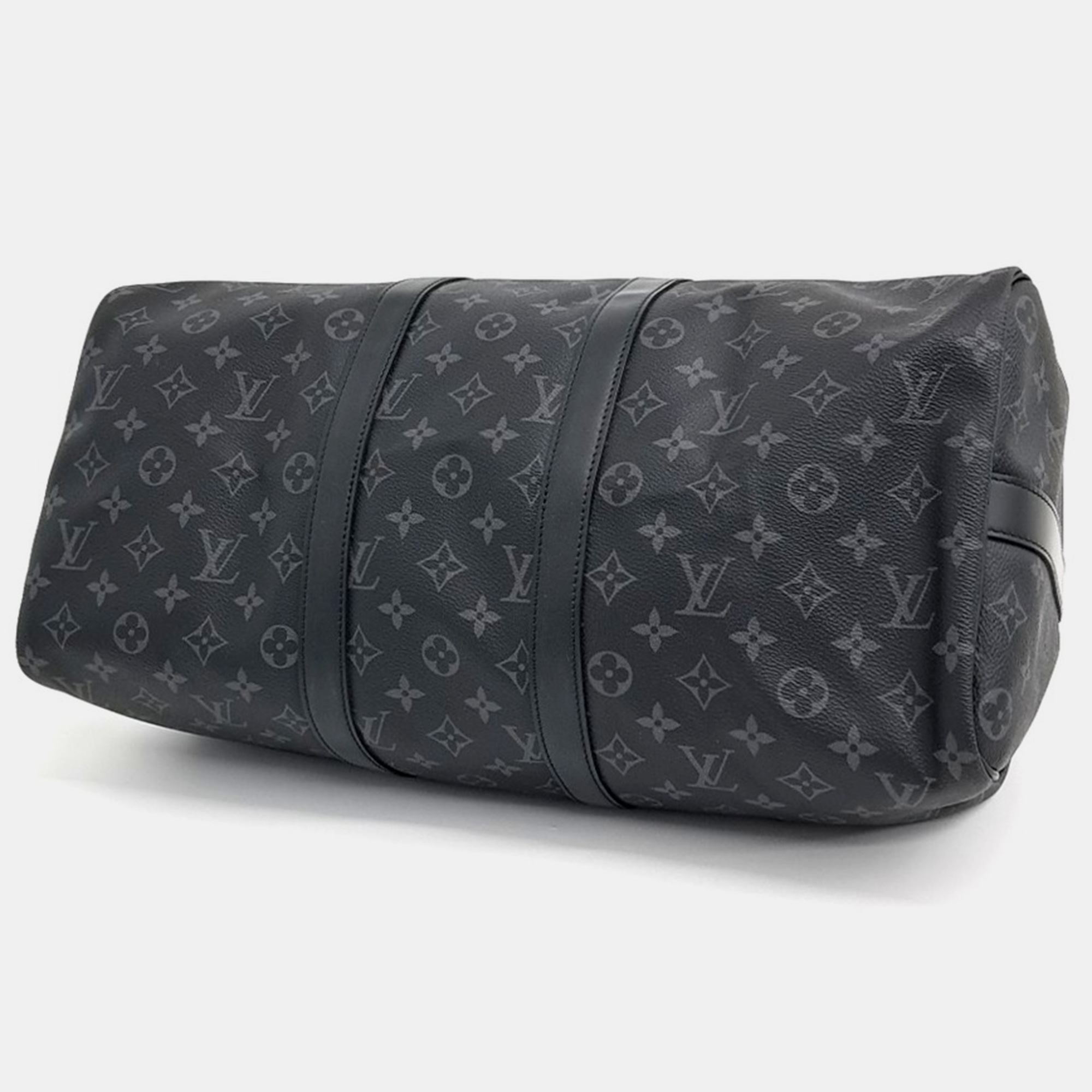 Louis Vuitton Black Grey PVC Eclipse Bandouliere Keepall 45 Bag