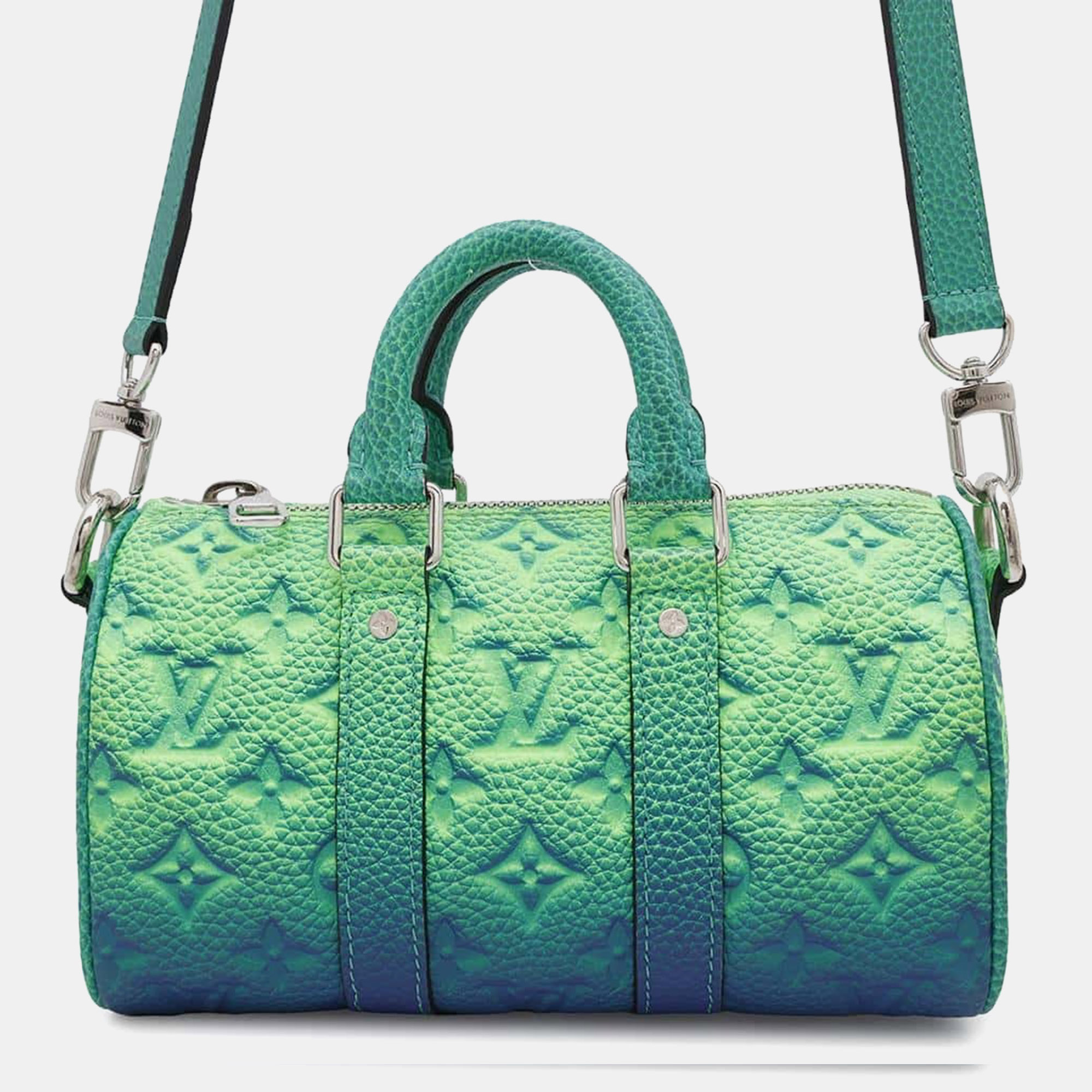 Louis Vuitton Green & Blue Taurillon Illusion Monogram Keepall Travel Bag
Louis Vuitton Green & Blue Taurillon Illusion Monogram Keepall Travel Bag