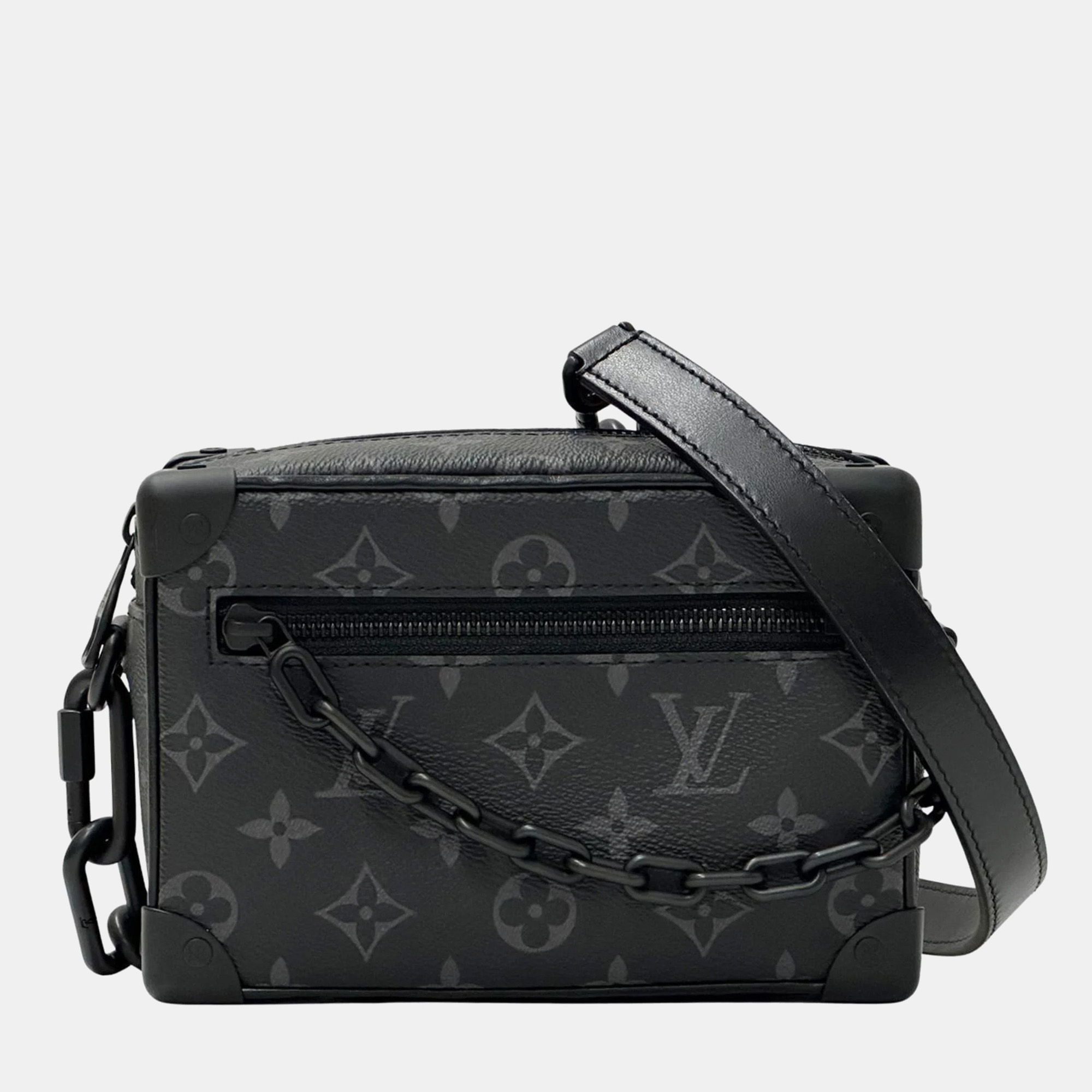 Louis Vuitton Soft Trunk Mini Black Gray Monogram Eclipse Canvas Shoulder Bag