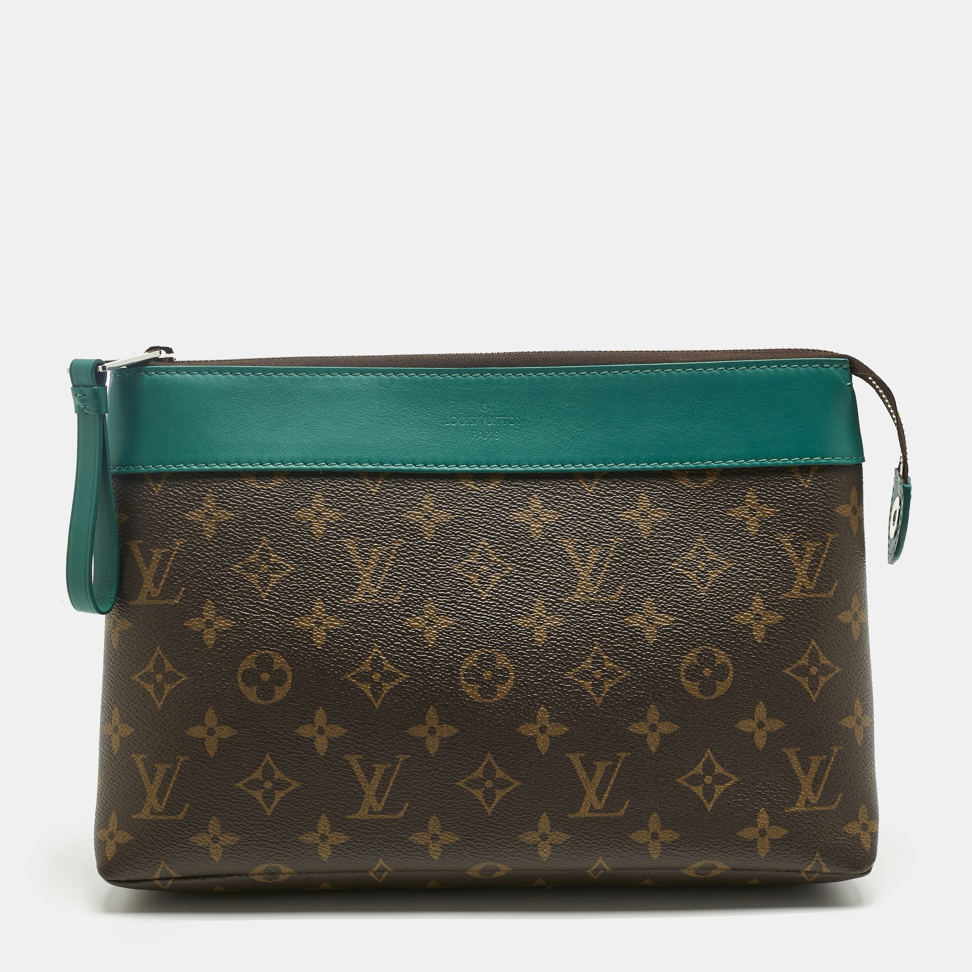 Louis Vuitton Borneo Monogram Canvas Pochette Voyage Souple, Green 
Louis Vuitton Borneo Monogram Canvas Pochette Voyage Souple, Green