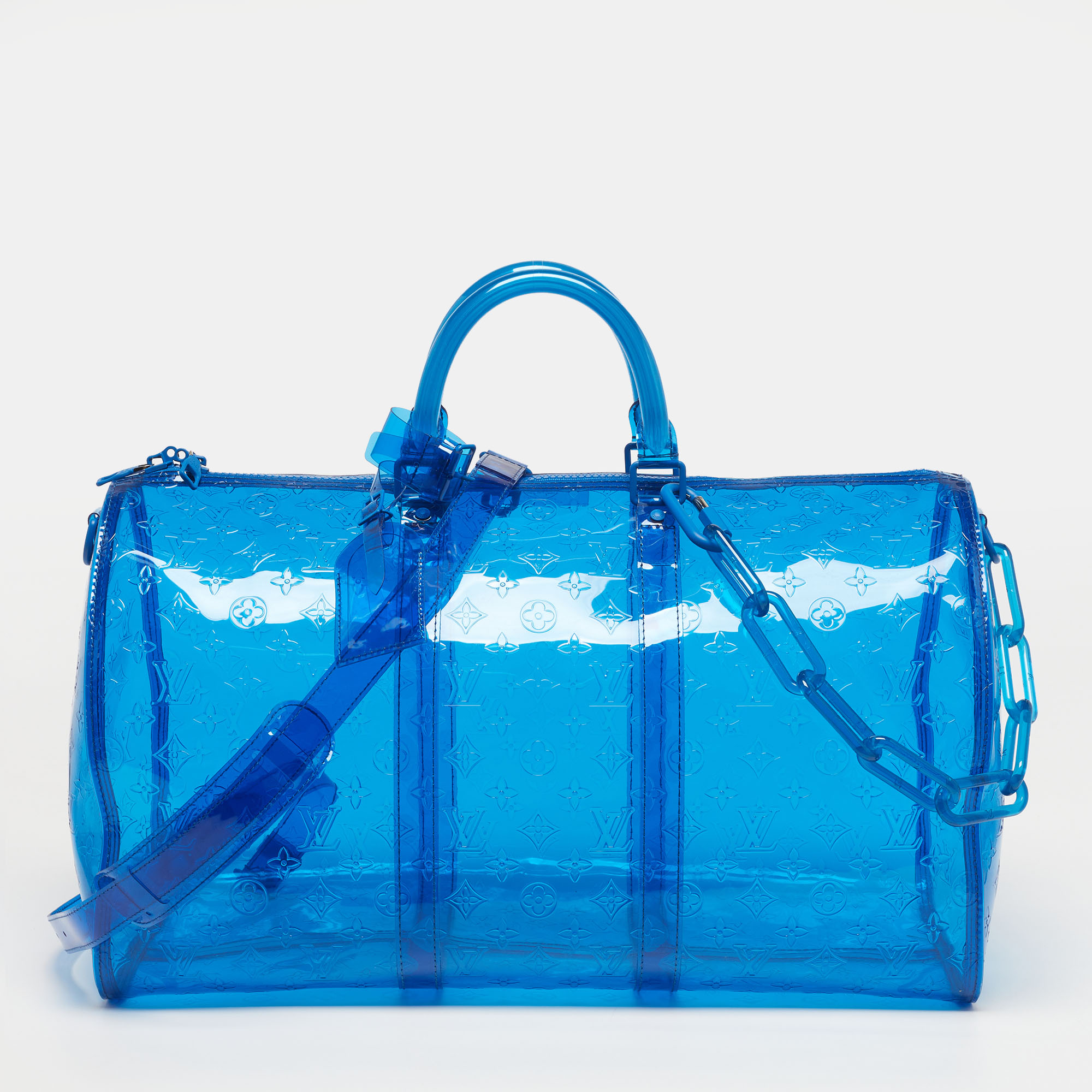 Louis Vuitton Keepall Bandouliere 50 Blue Clear Monogram PVC Bag
Louis Vuitton Keepall Bandouliere 50 Blue Clear Monogram PVC Bag