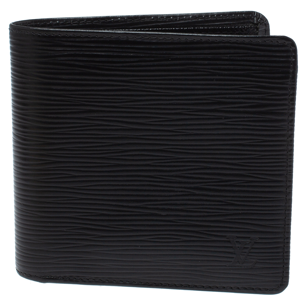 Image of Louis Vuitton Black Epi Leather Marco Bifold Wallet