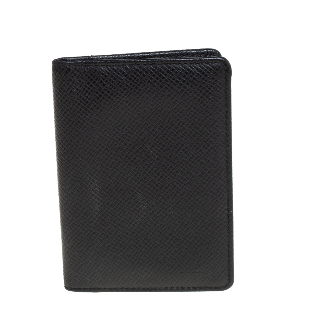 Louis Vuitton Black Taiga Leather Pocket Organizer