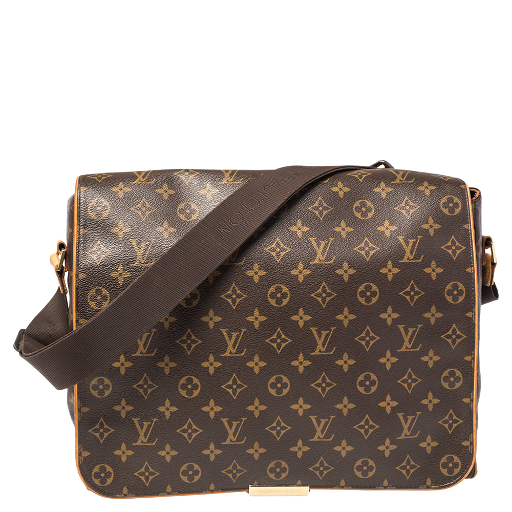 Louis Vuitton Monogram Canvas Abbesses Messenger Bag male Brown Coated Canvas