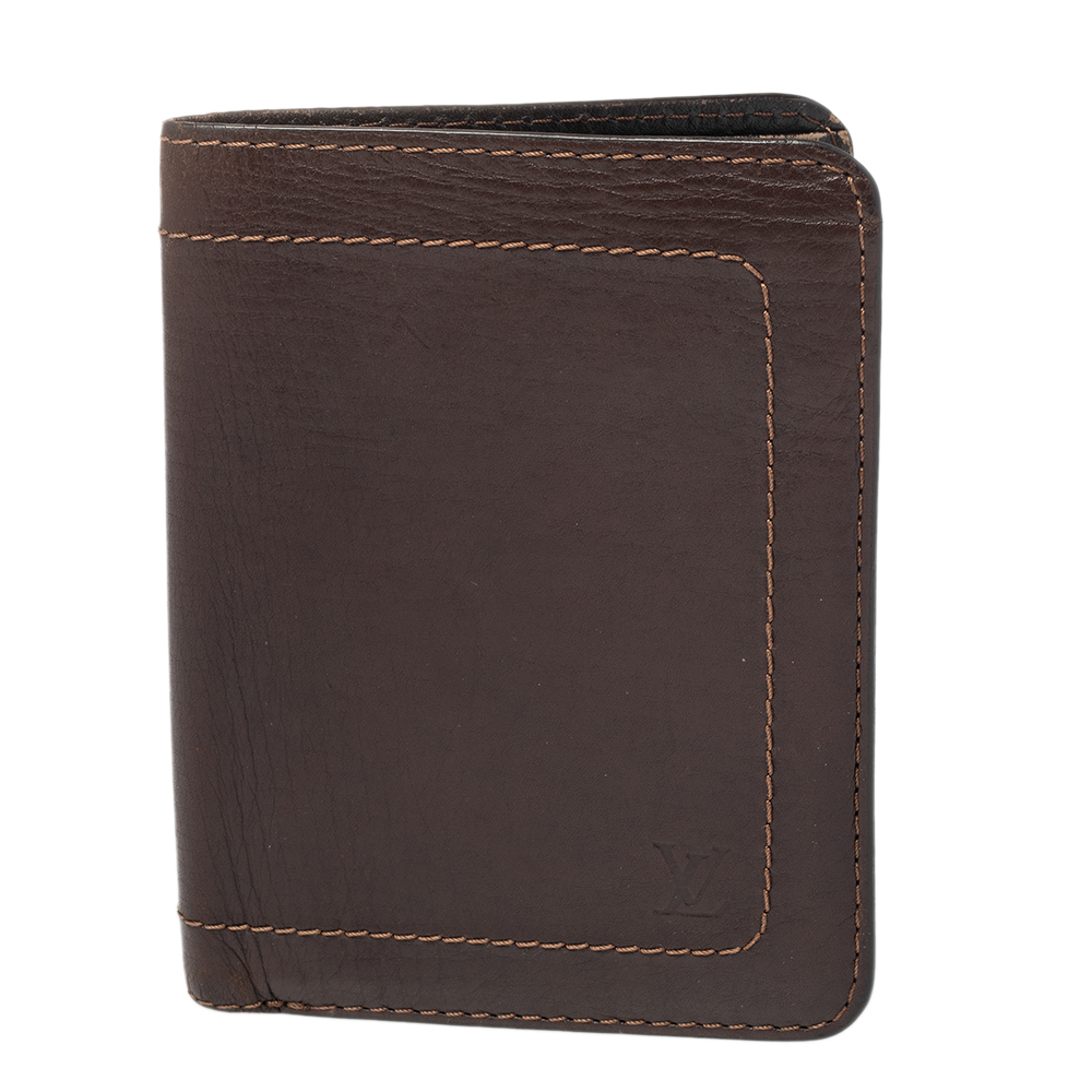 Louis Vuitton Dark Brown Utah Leather Bifold Wallet