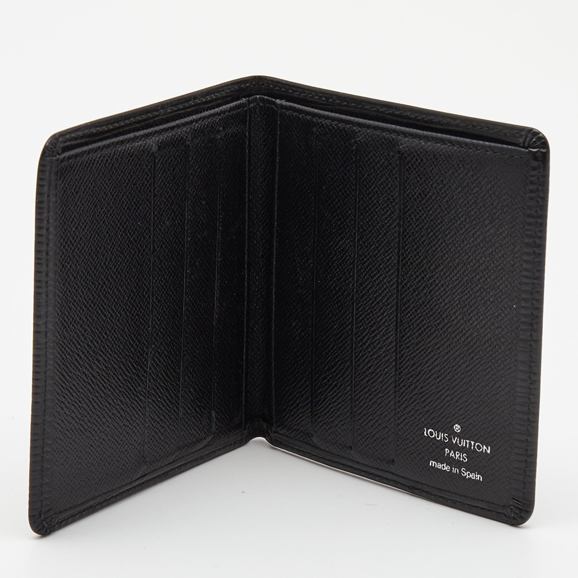 

Louis Vuitton Black Epi Leather Bifold Compact Wallet