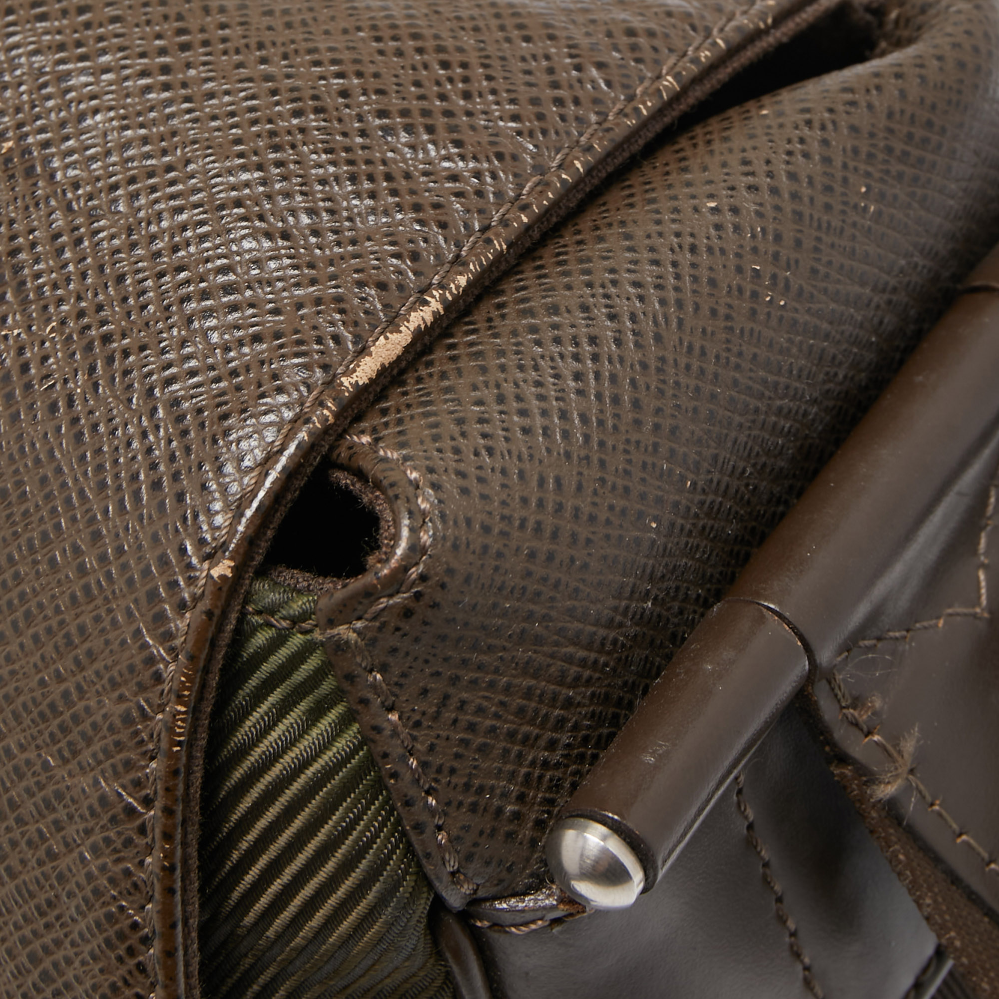 Louis Vuitton Brown/Green Taiga Leather Dersou Messenger Bag