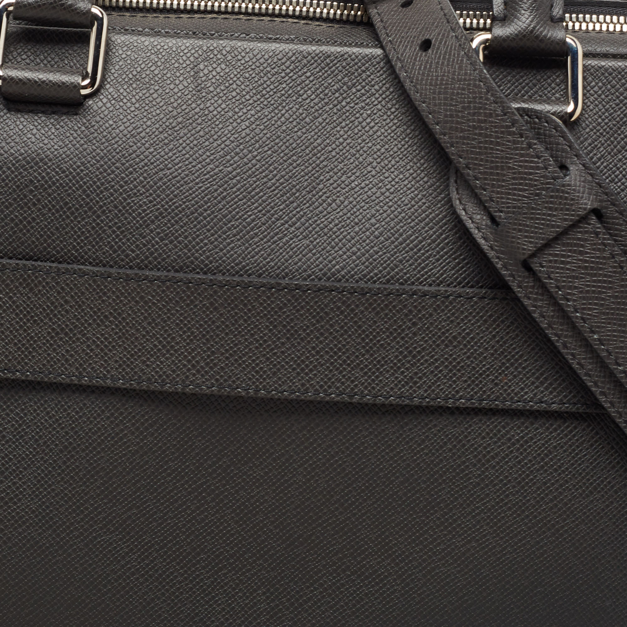 Louis Vuitton Black Taiga Leather Documents Briefcase Bag